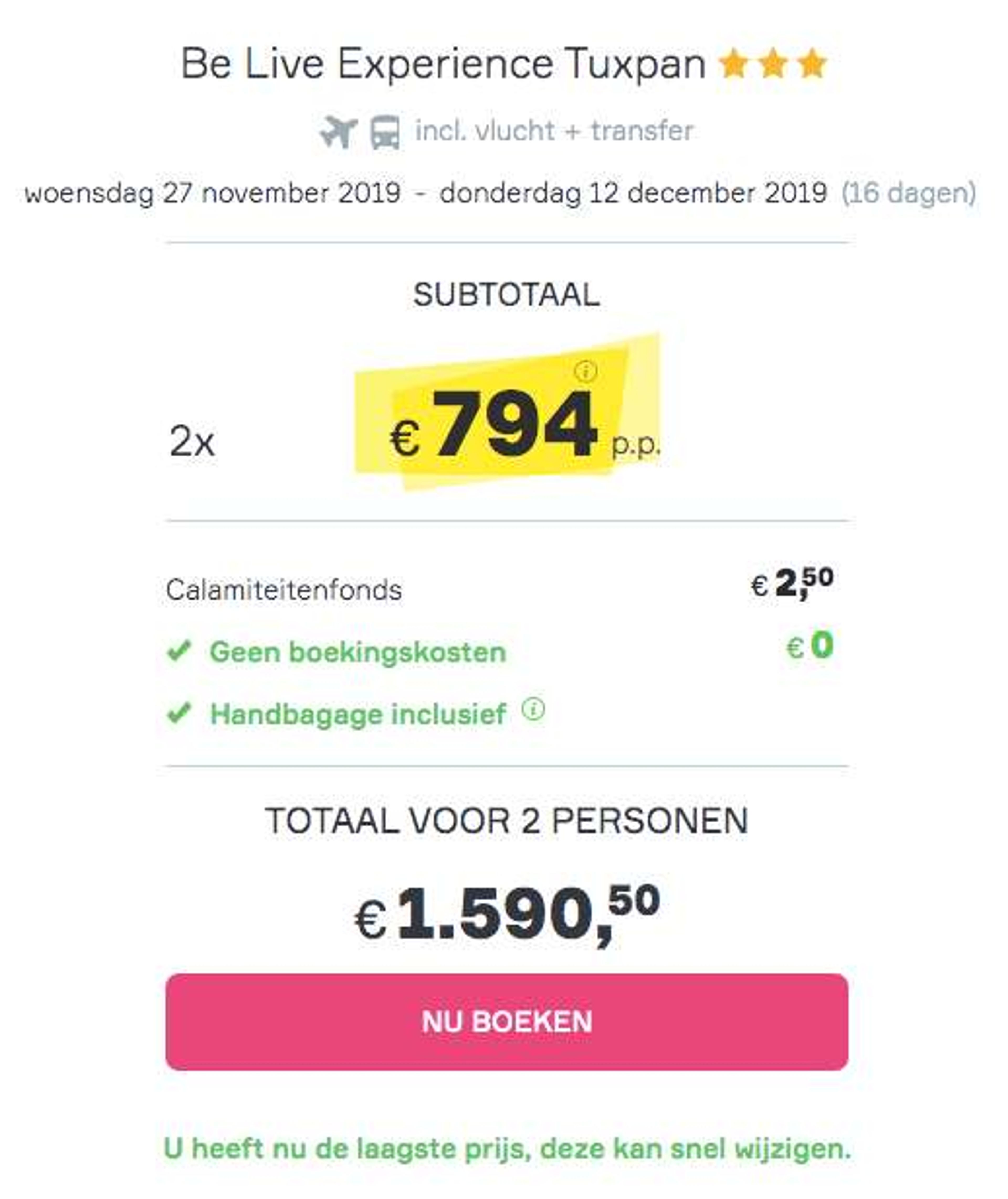 Boekingsvoorbeeld