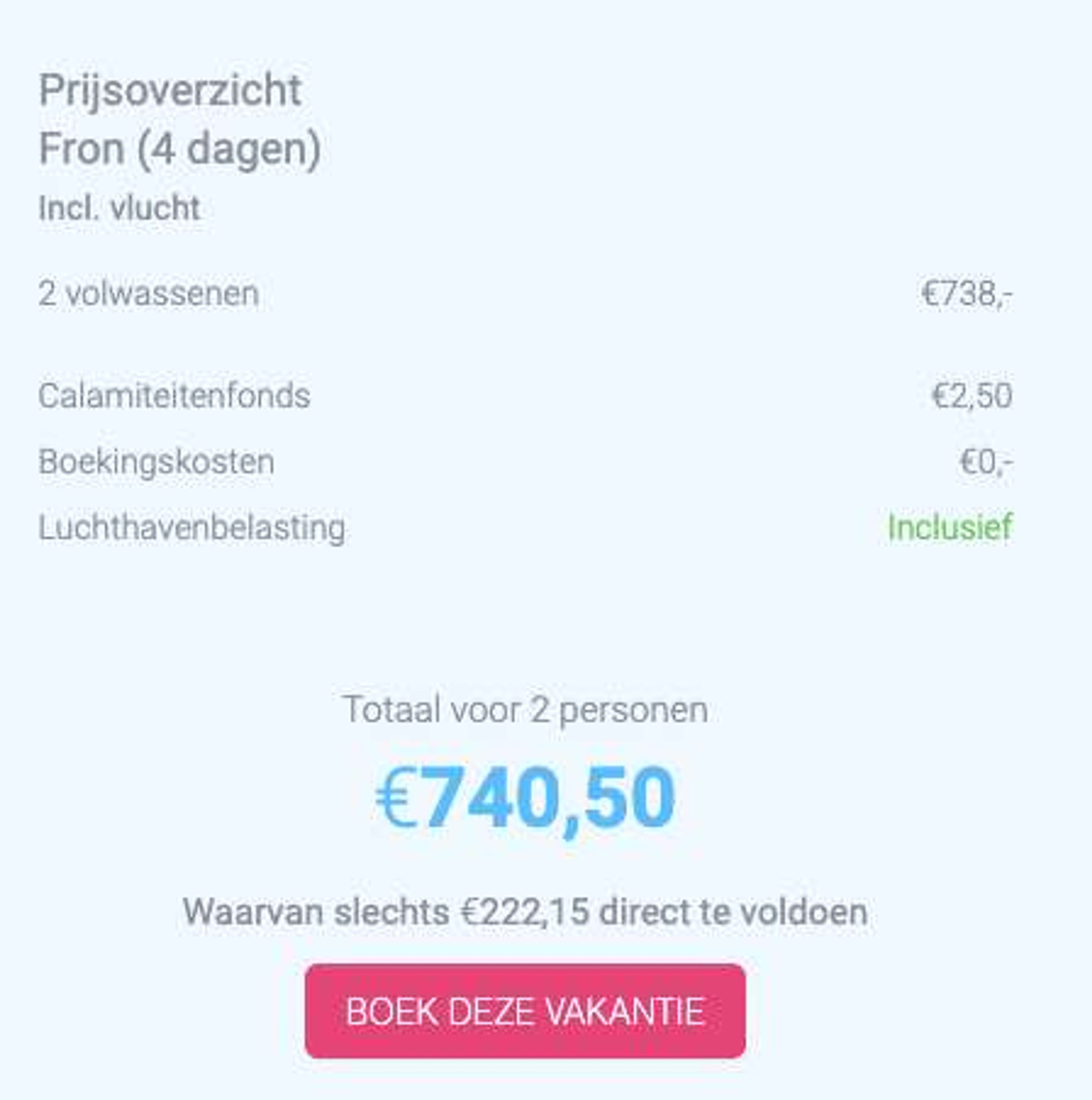 Boekingsvoorbeeld