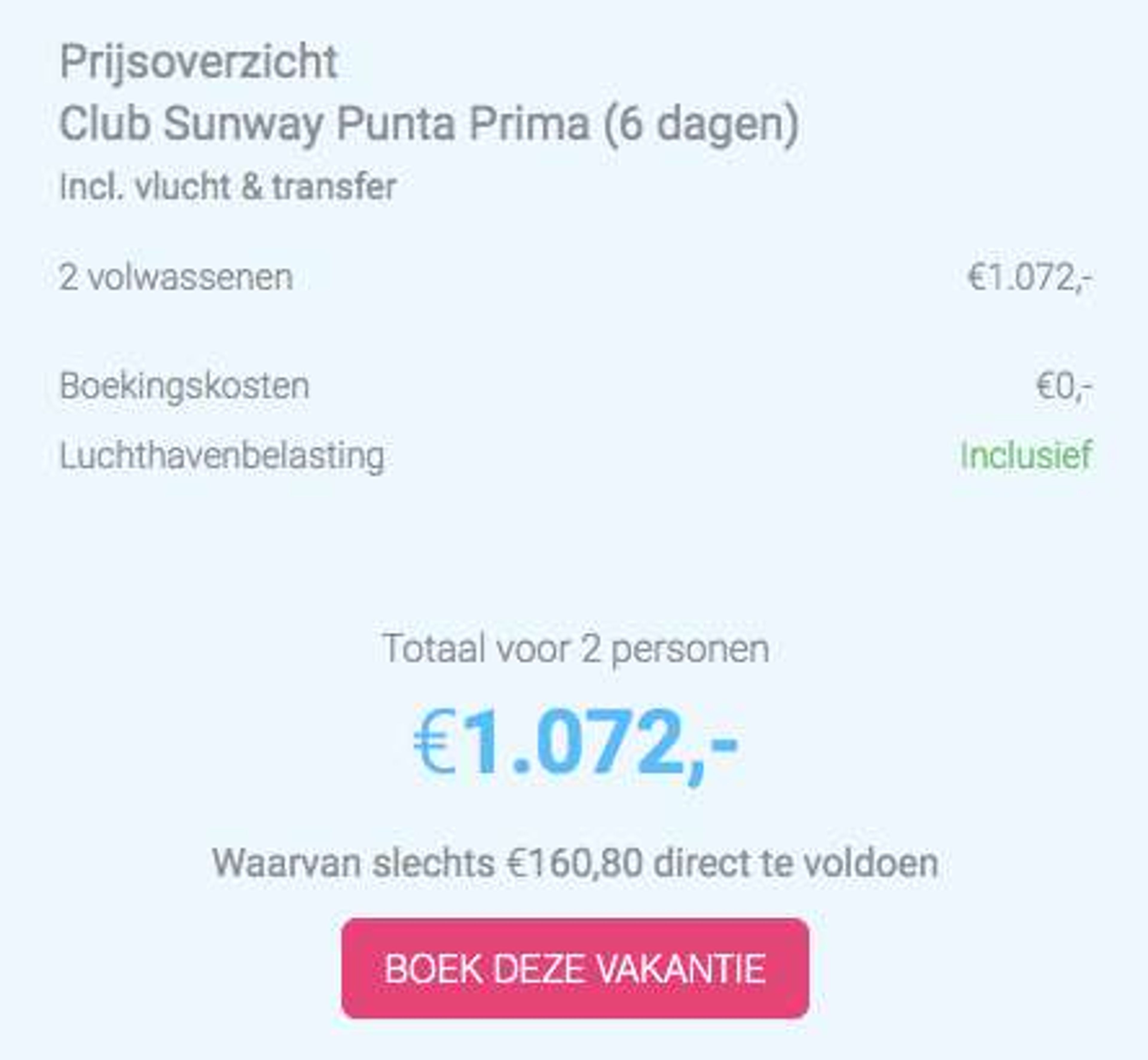 Boekingsvoorbeeld
