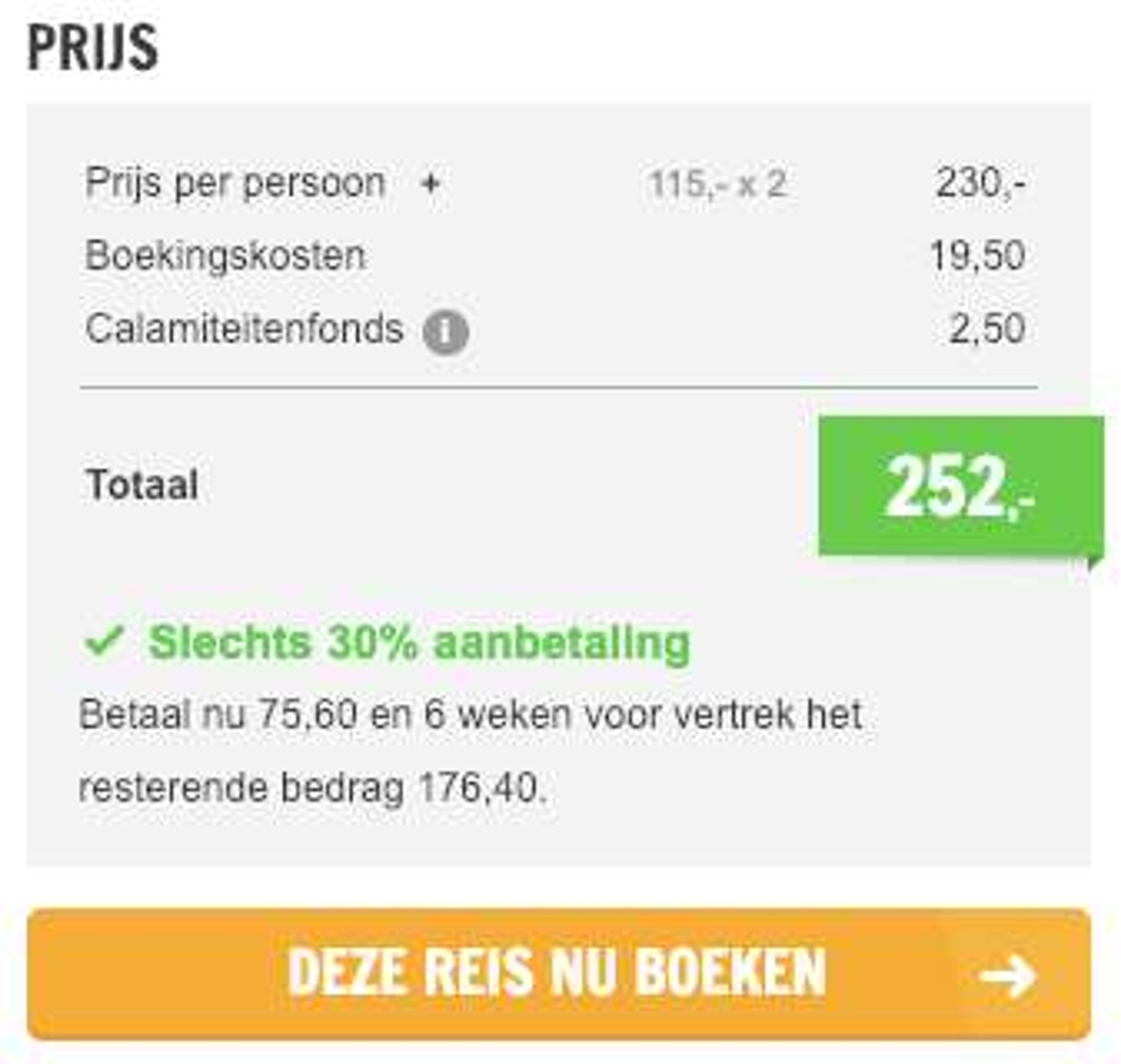Boekingsvoorbeeld