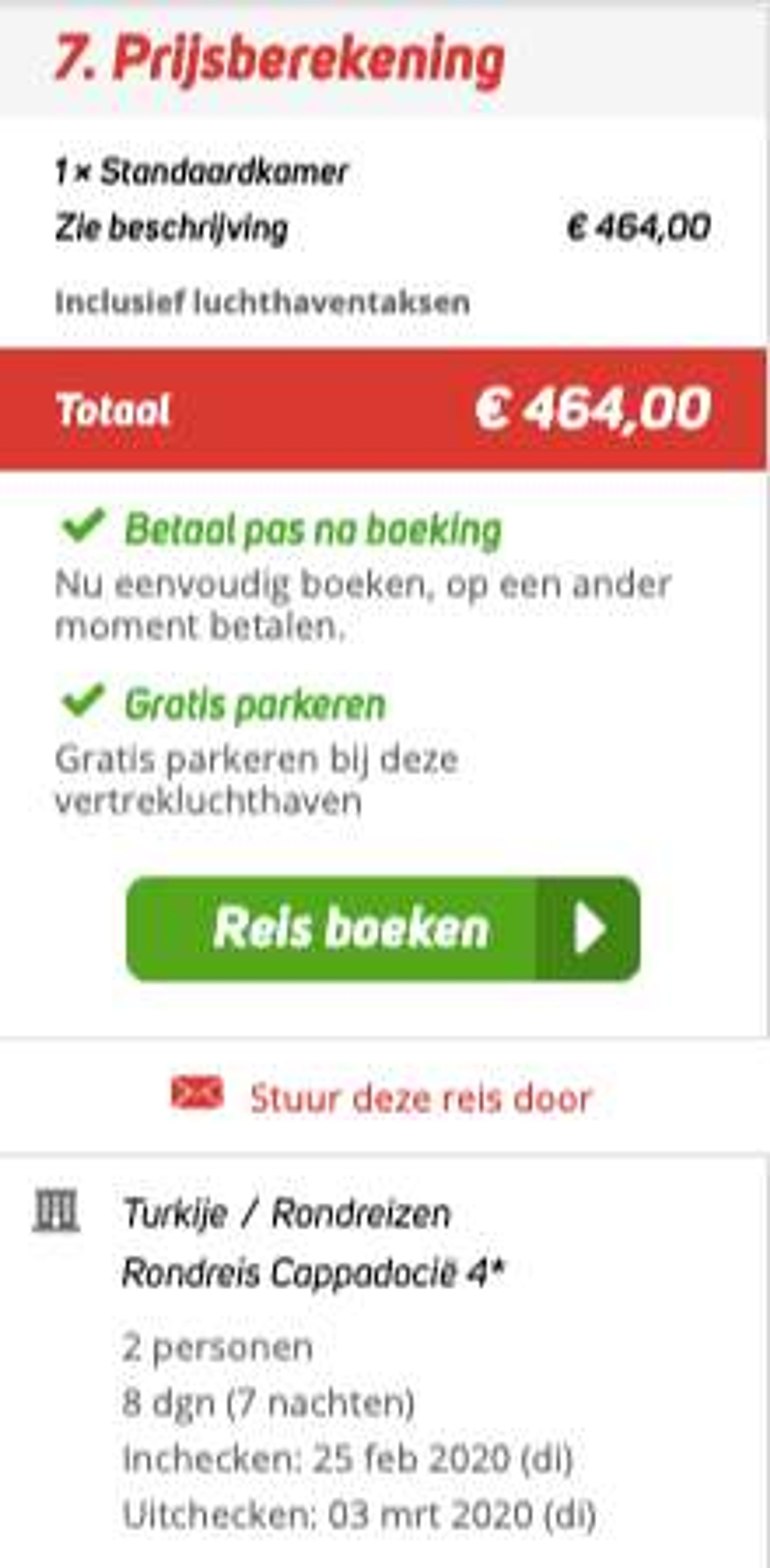 Boekingsvoorbeeld