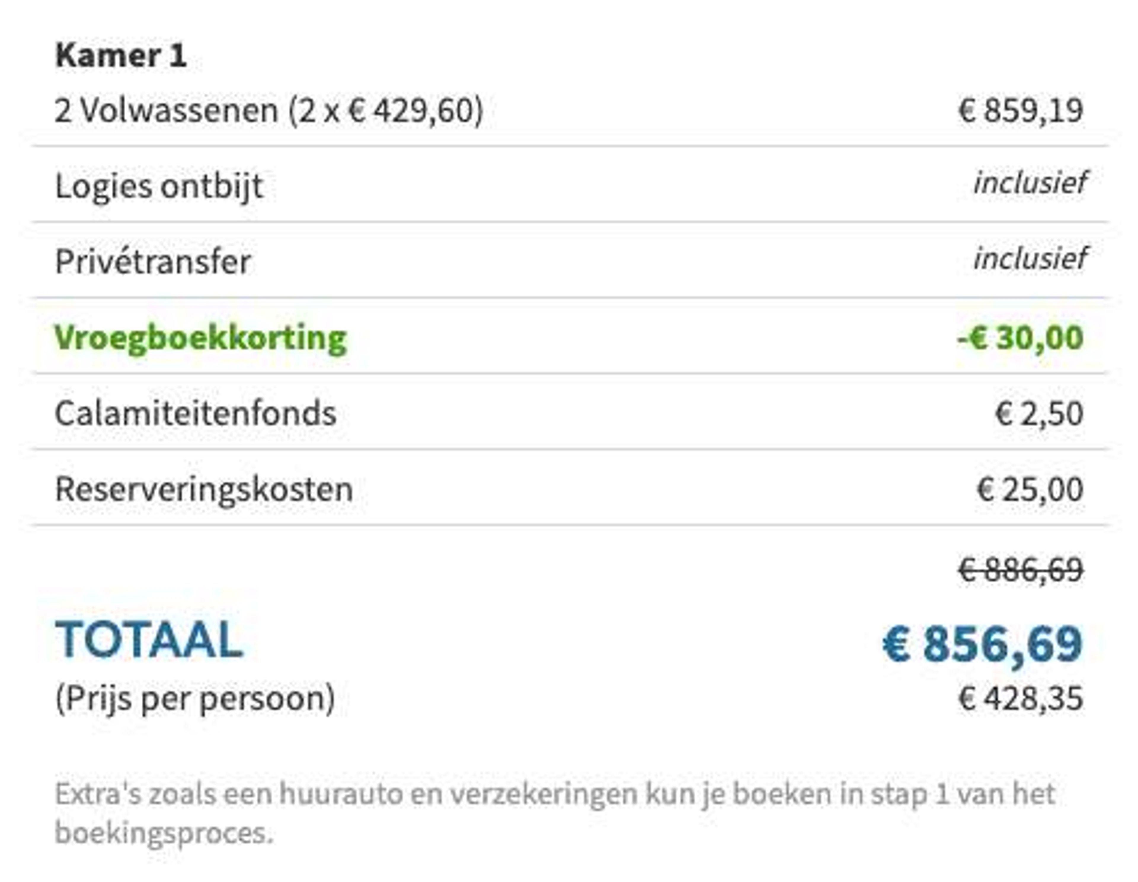 Boekingsvoorbeeld