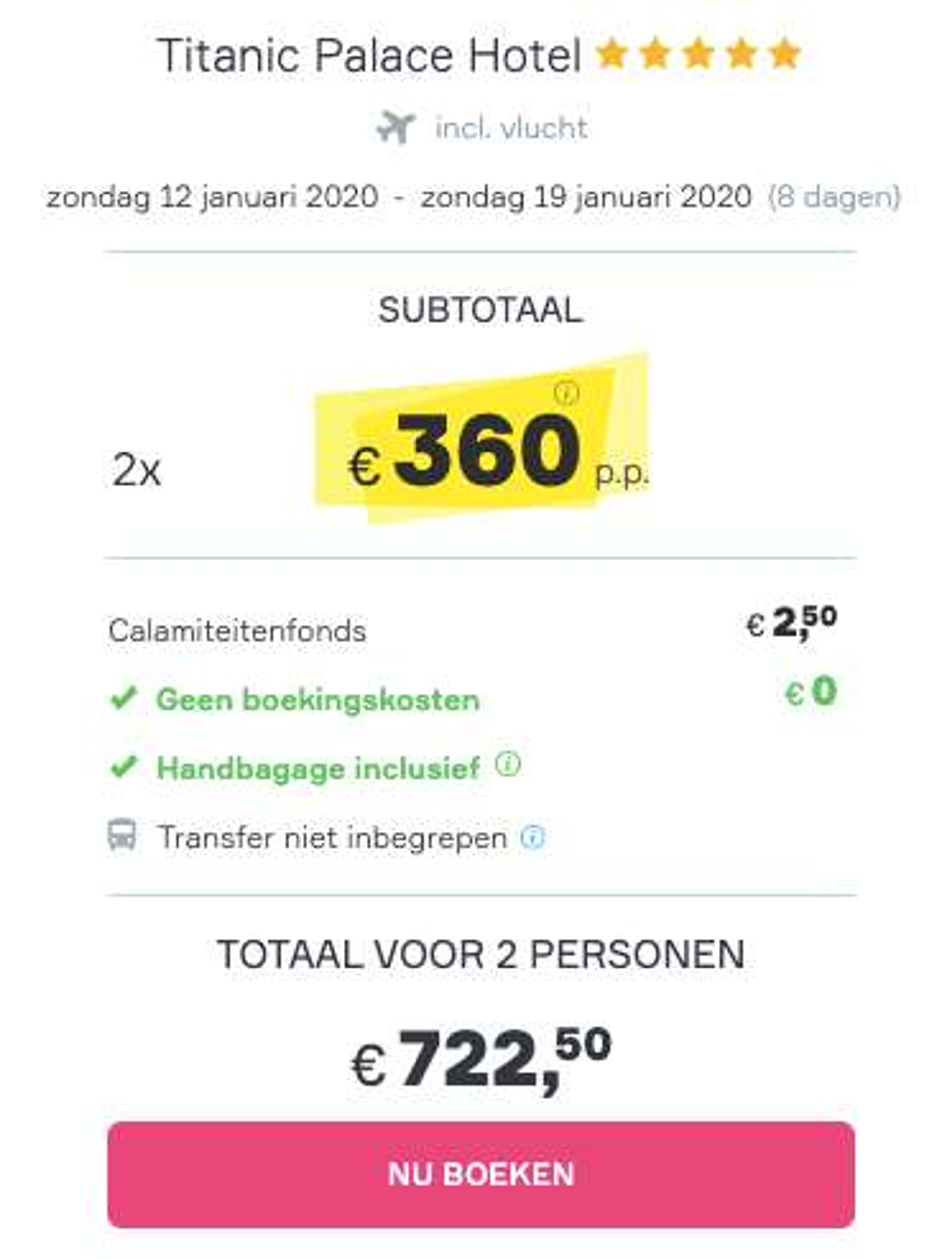 Boekingsvoorbeeld