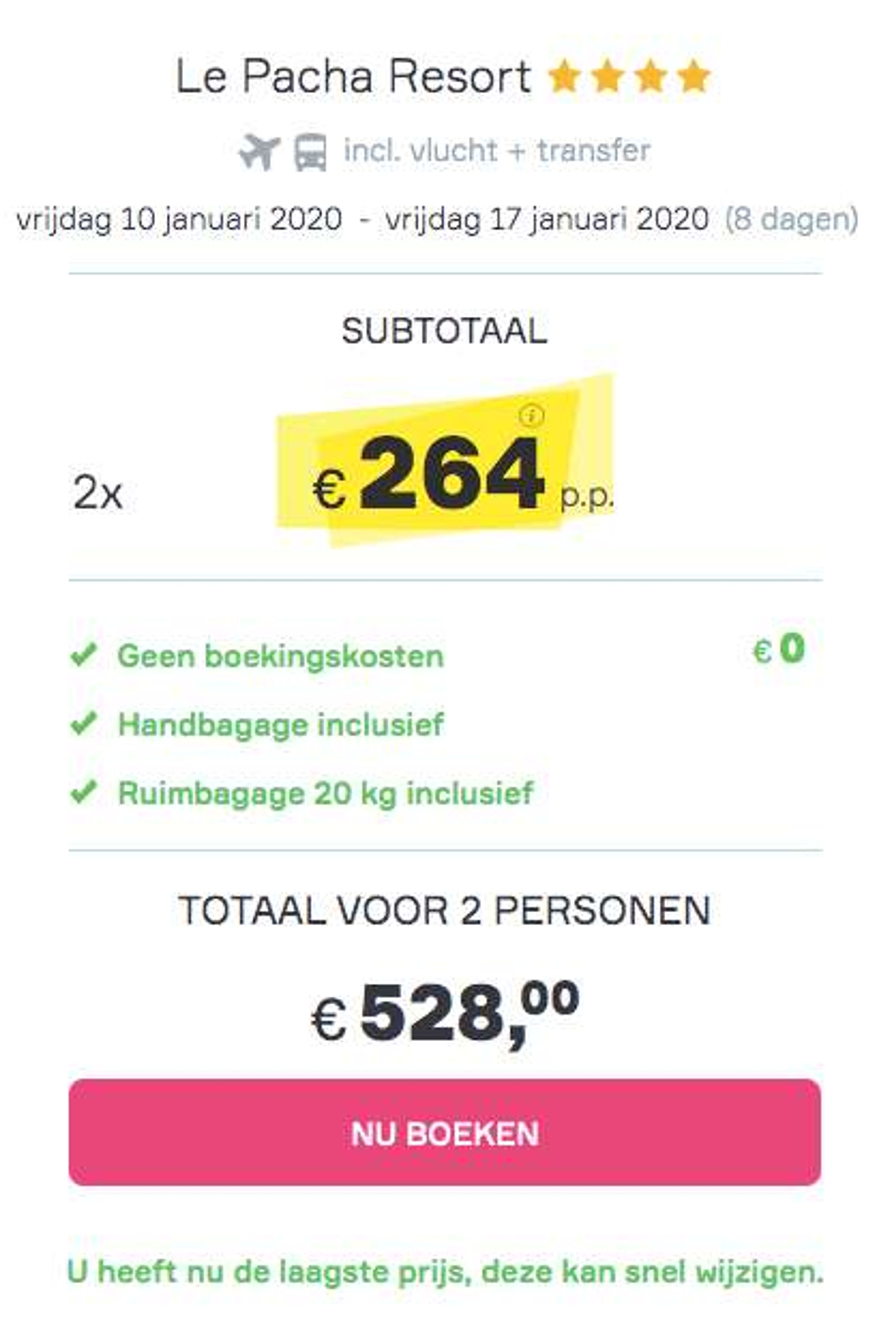 Boekingsvoorbeeld