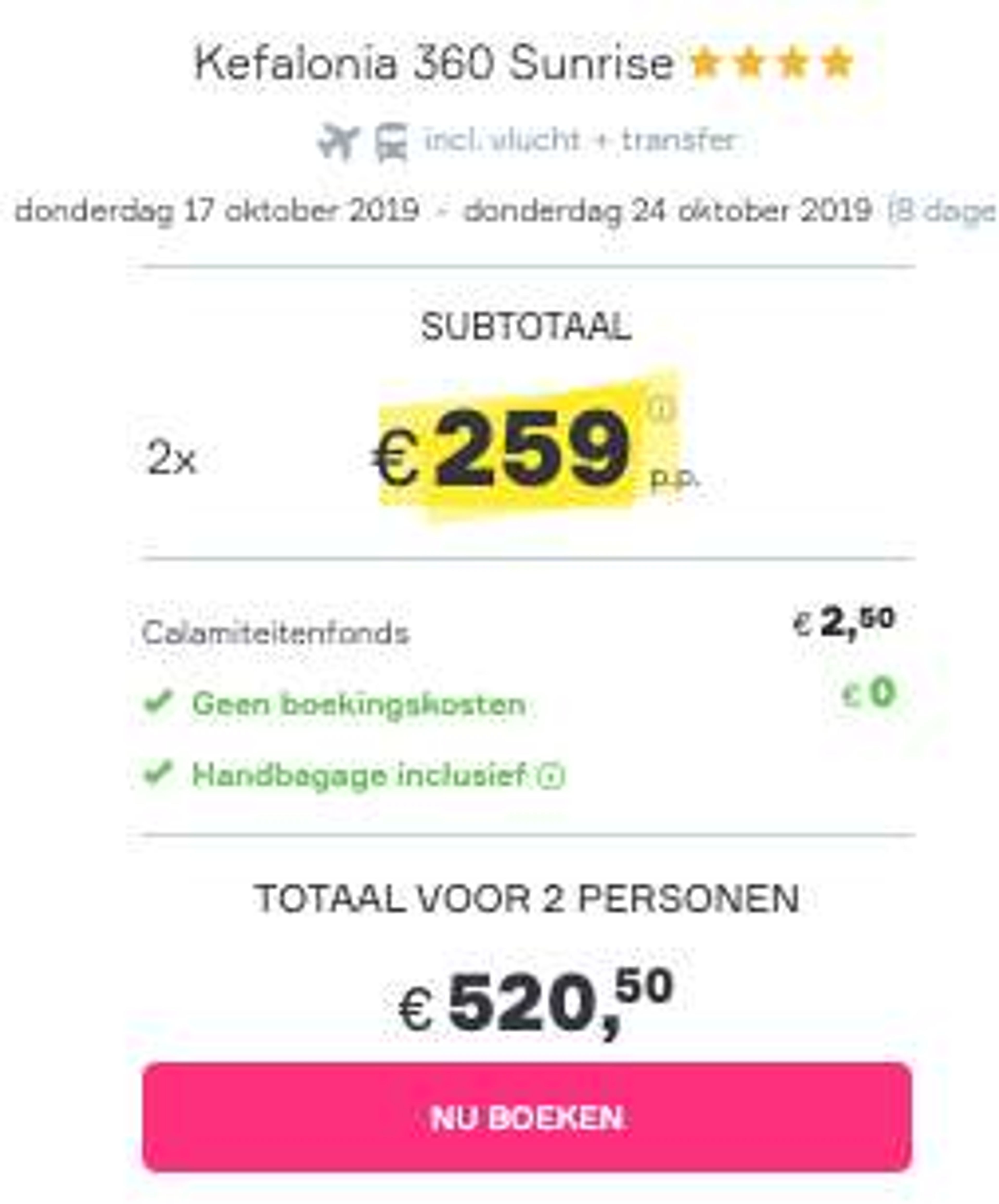 Boekingsvoorbeeld