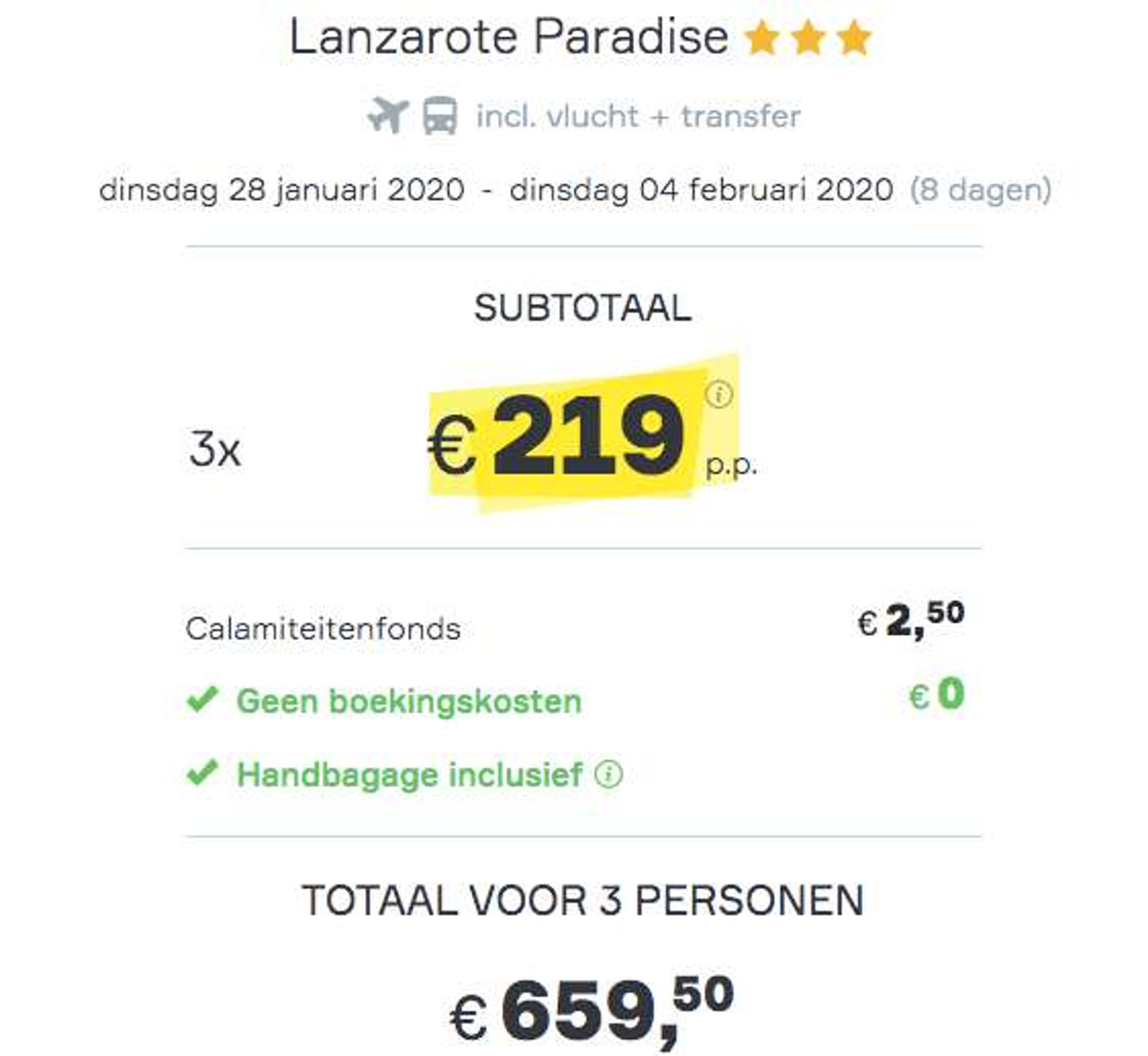 Boekingsvoorbeeld