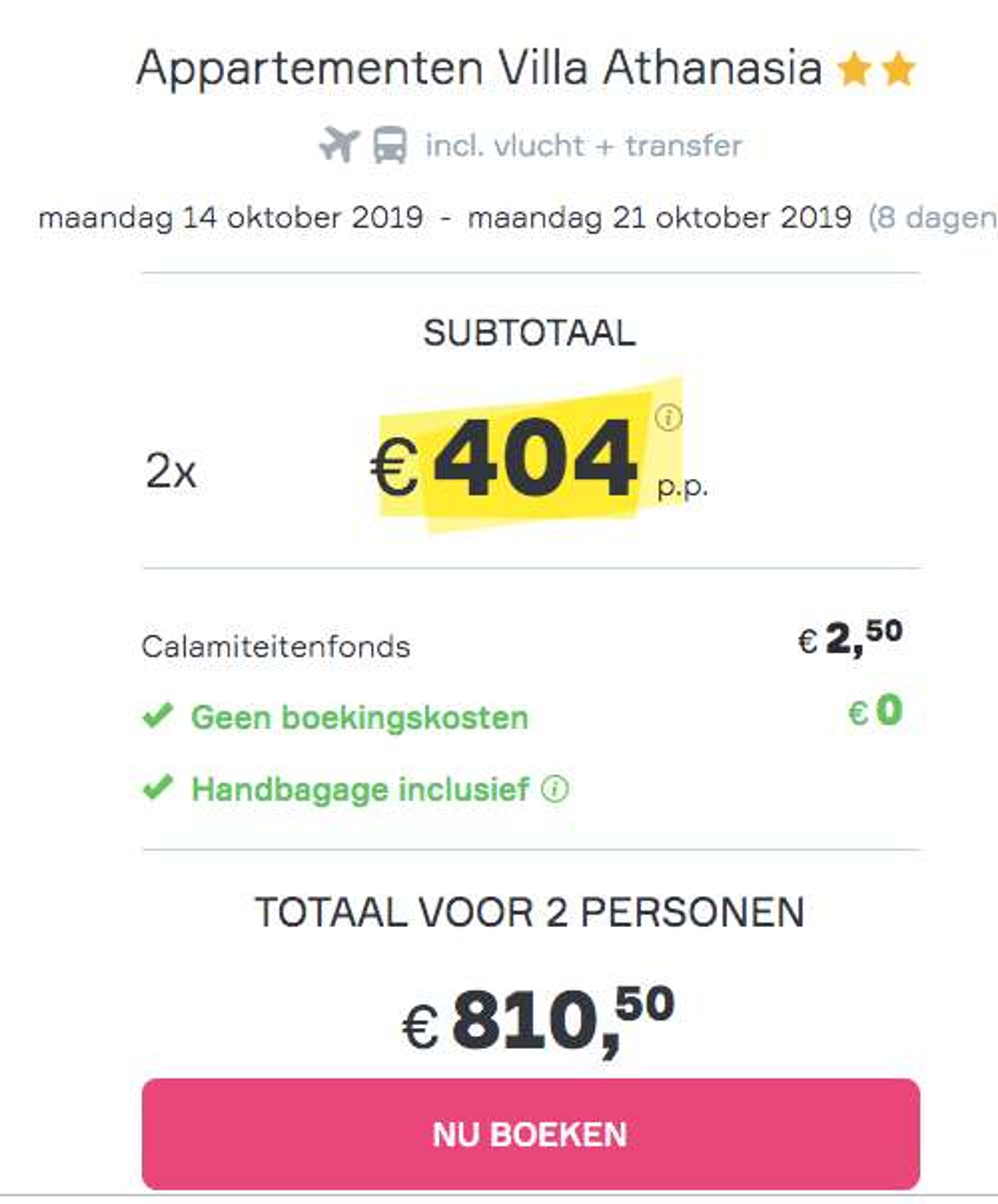 Boekingsvoorbeeld