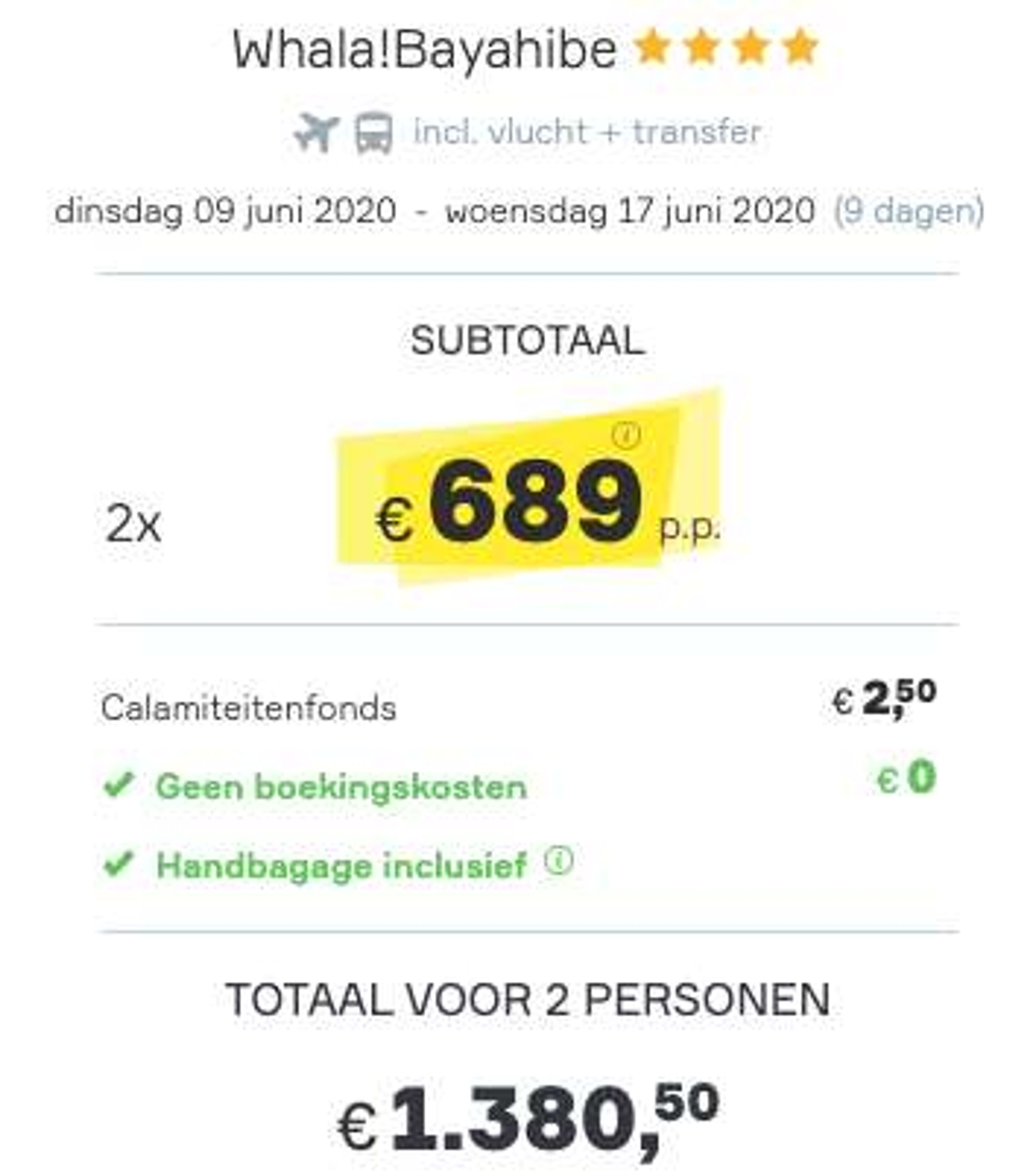 Boekingsvoorbeeld