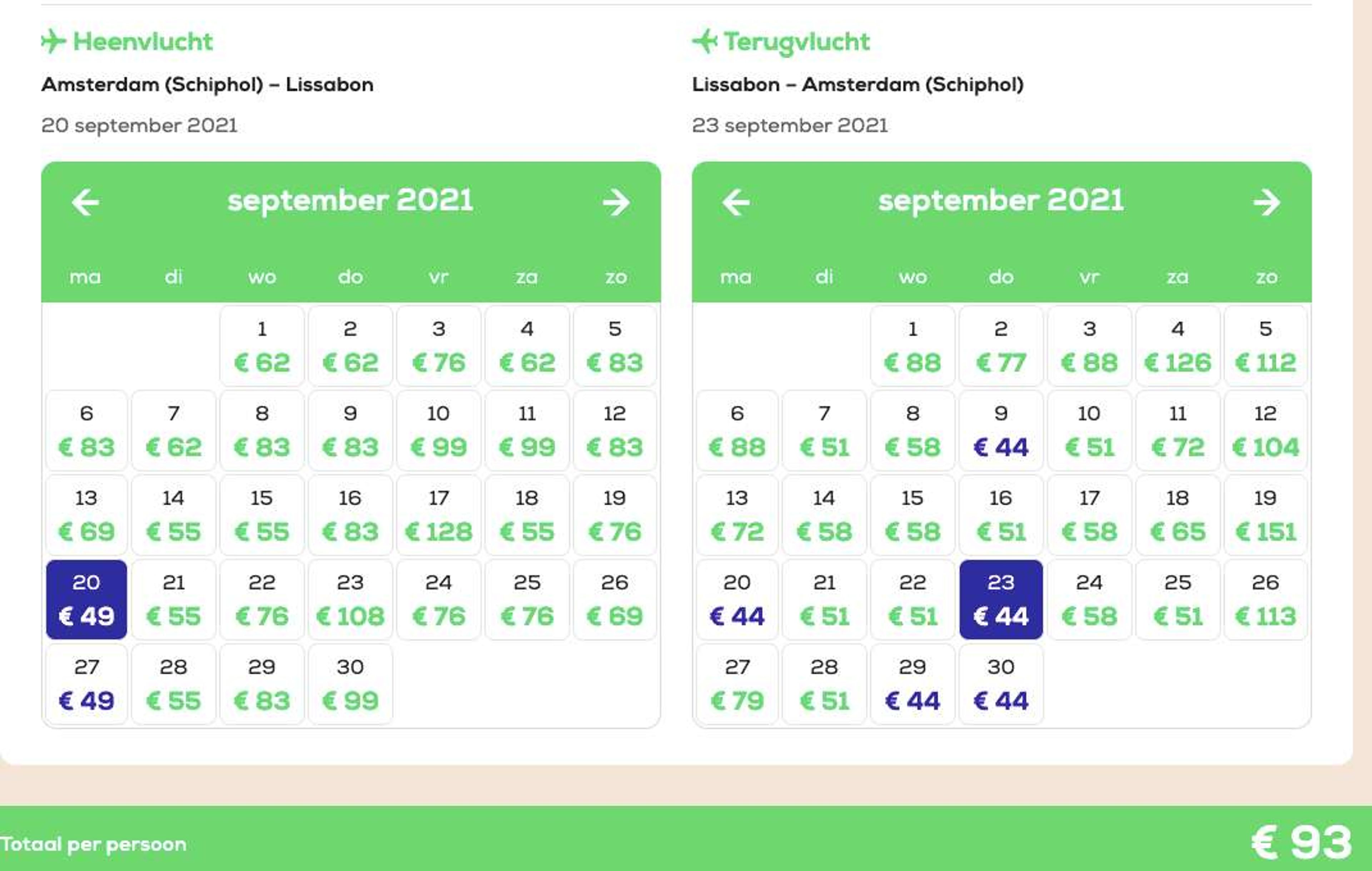 Boekingsvoorbeeld