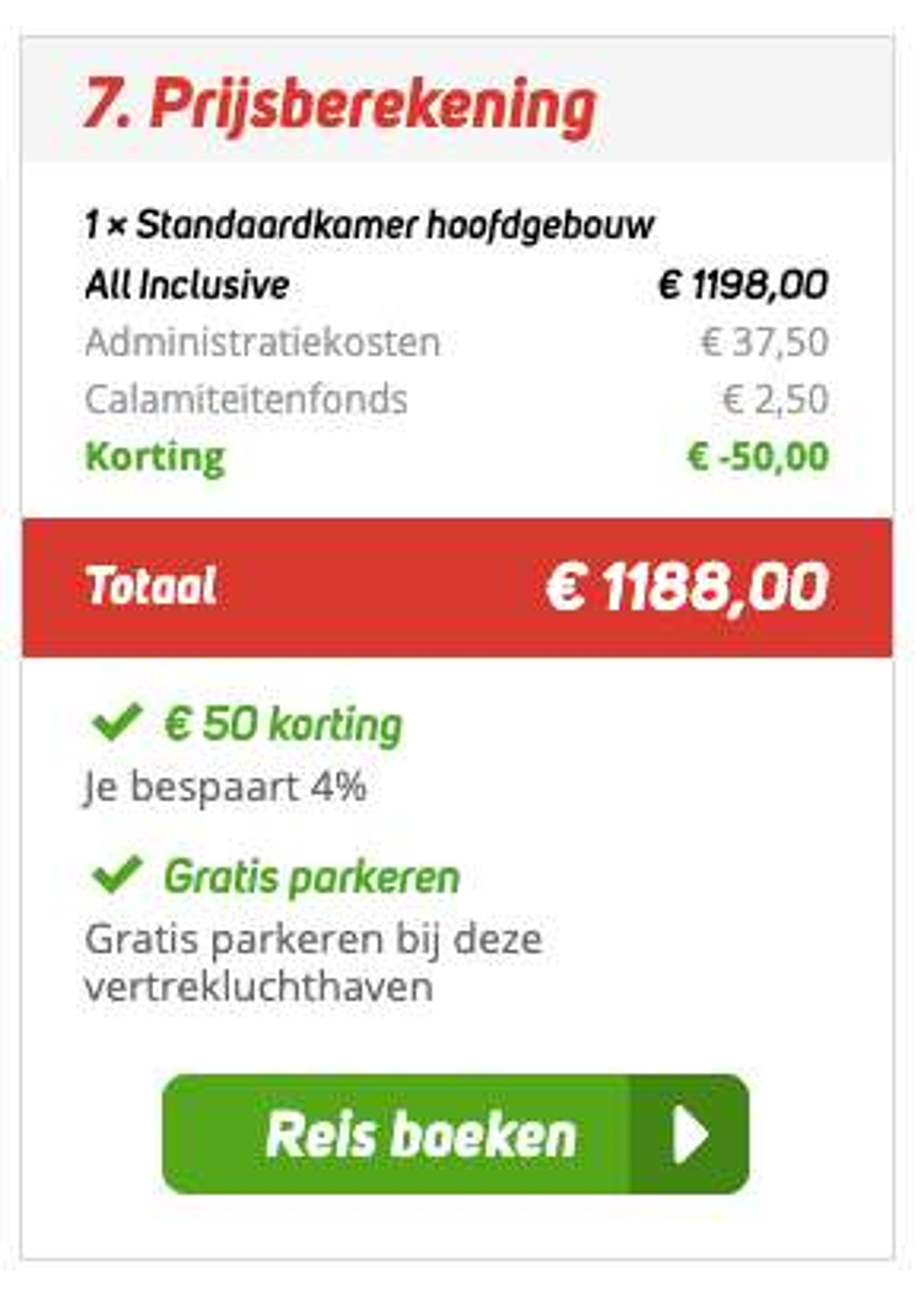 Boekingsvoorbeeld