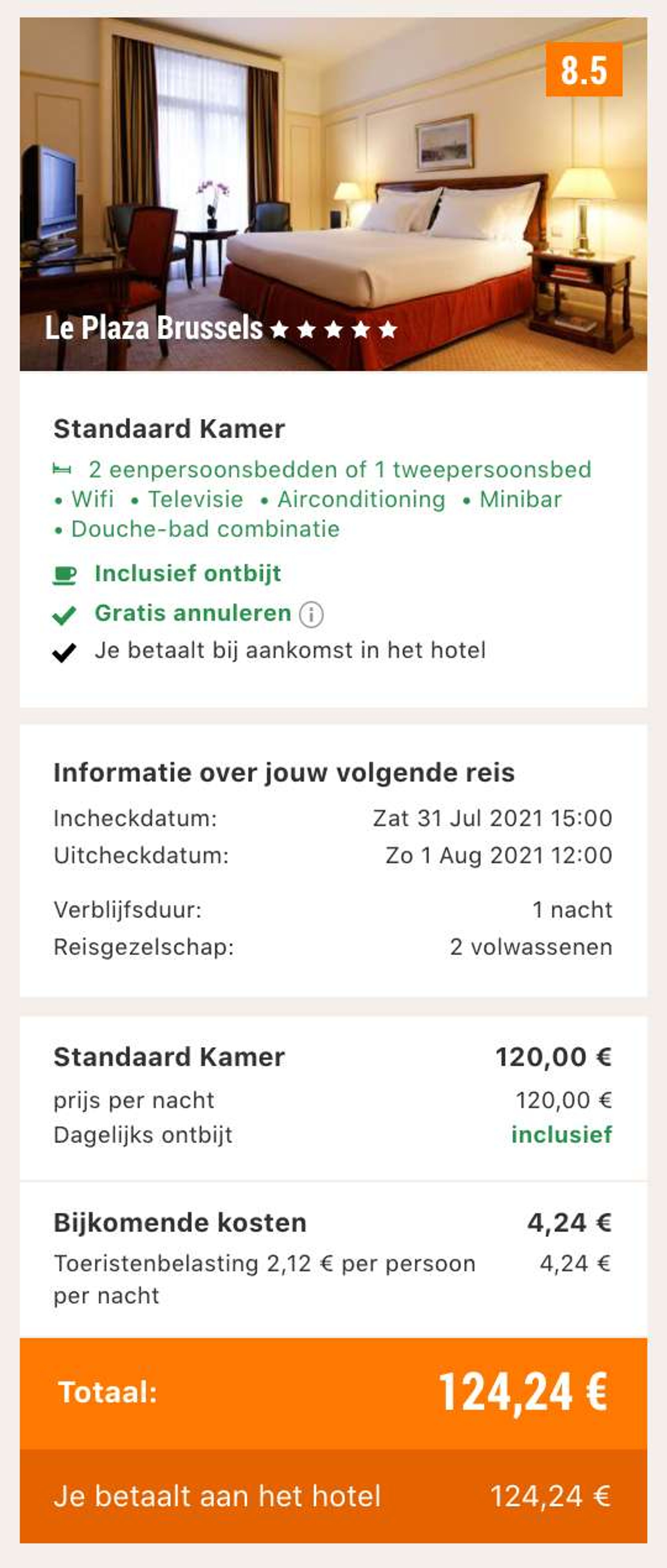 Boekingsvoorbeeld
