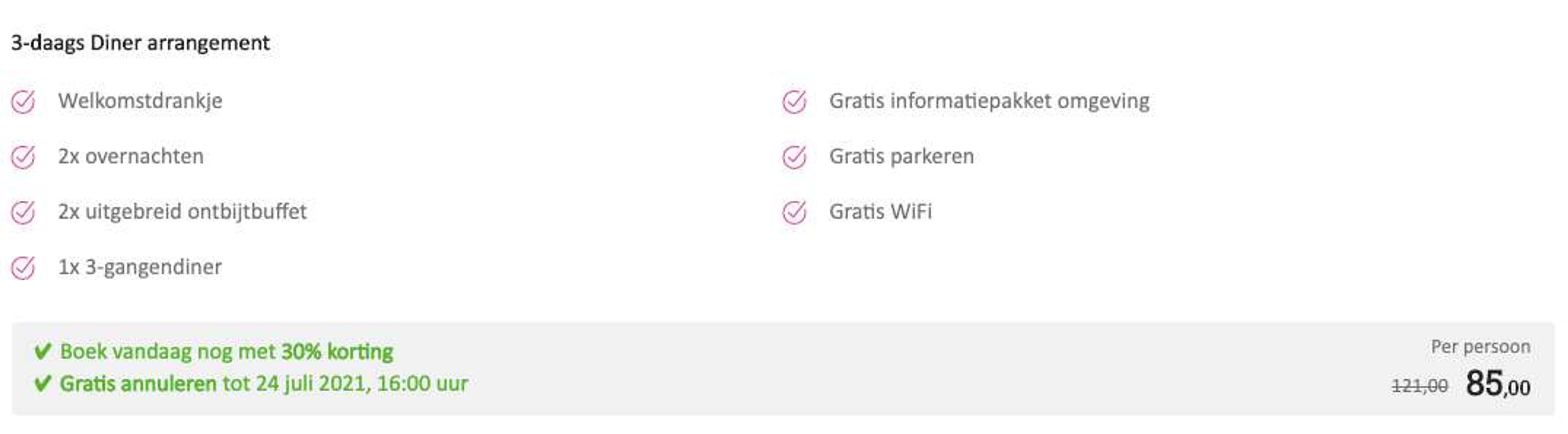 Boekingsvoorbeeld