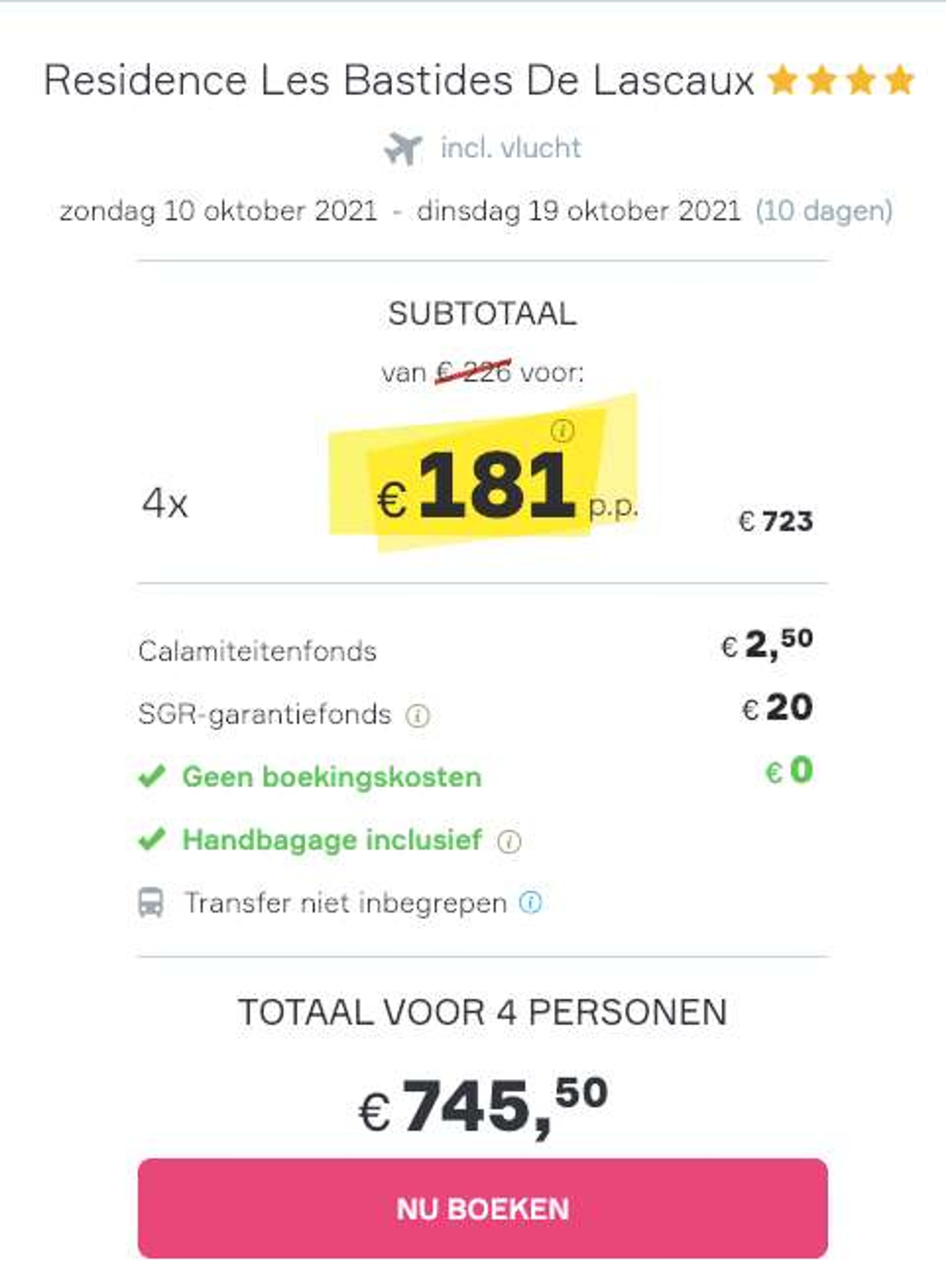 Boekingsvoorbeeld