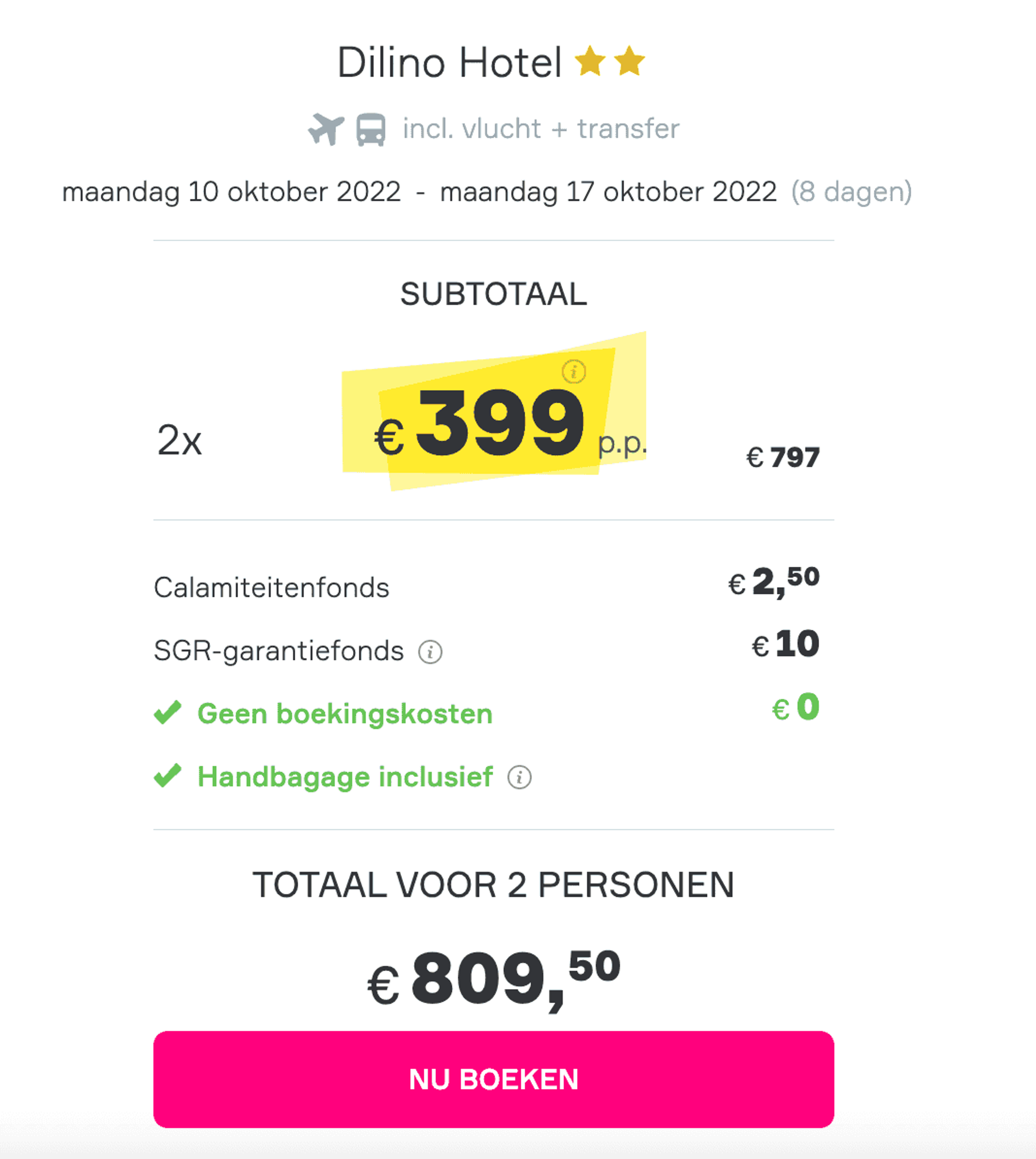 Boekingsvoorbeeld