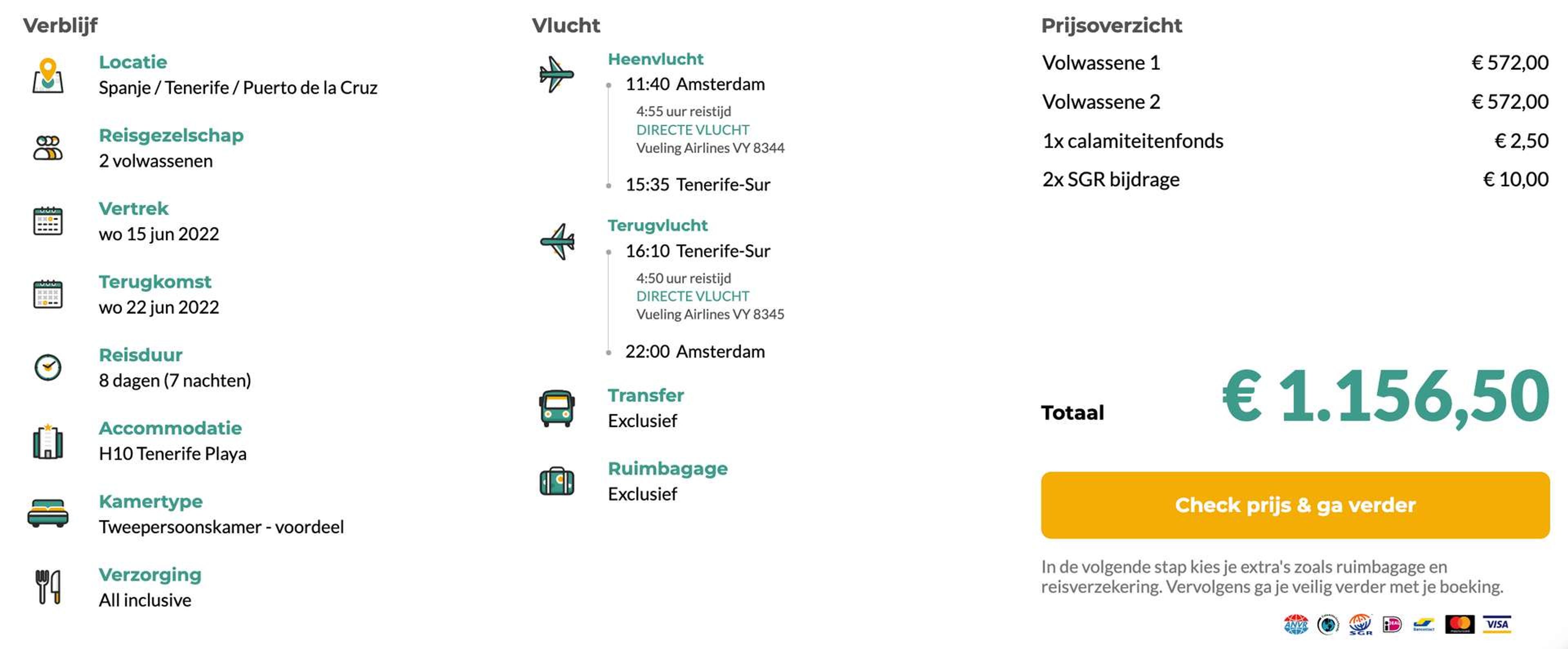 Boekingsvoorbeeld