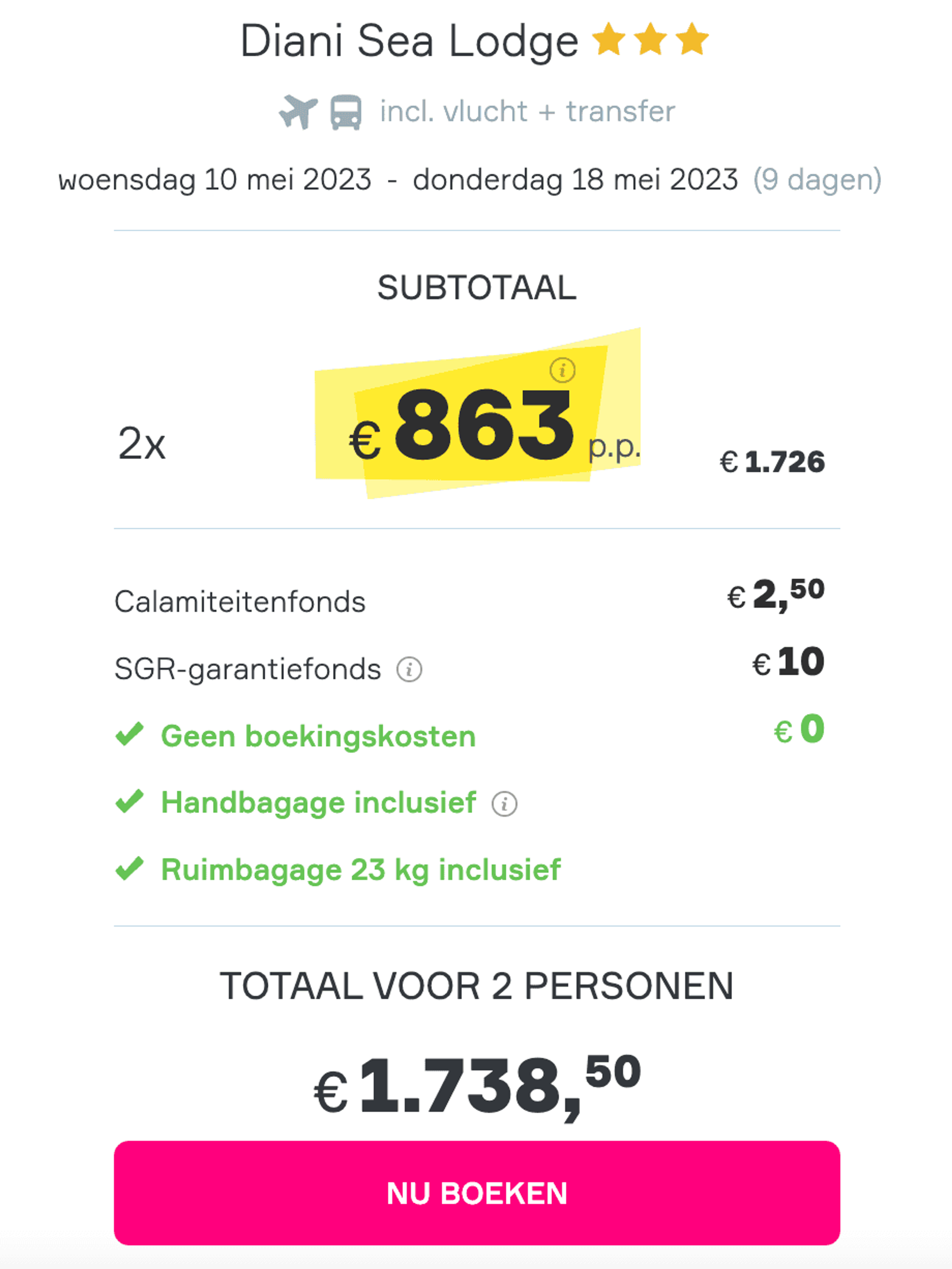 Boekingsvoorbeeld