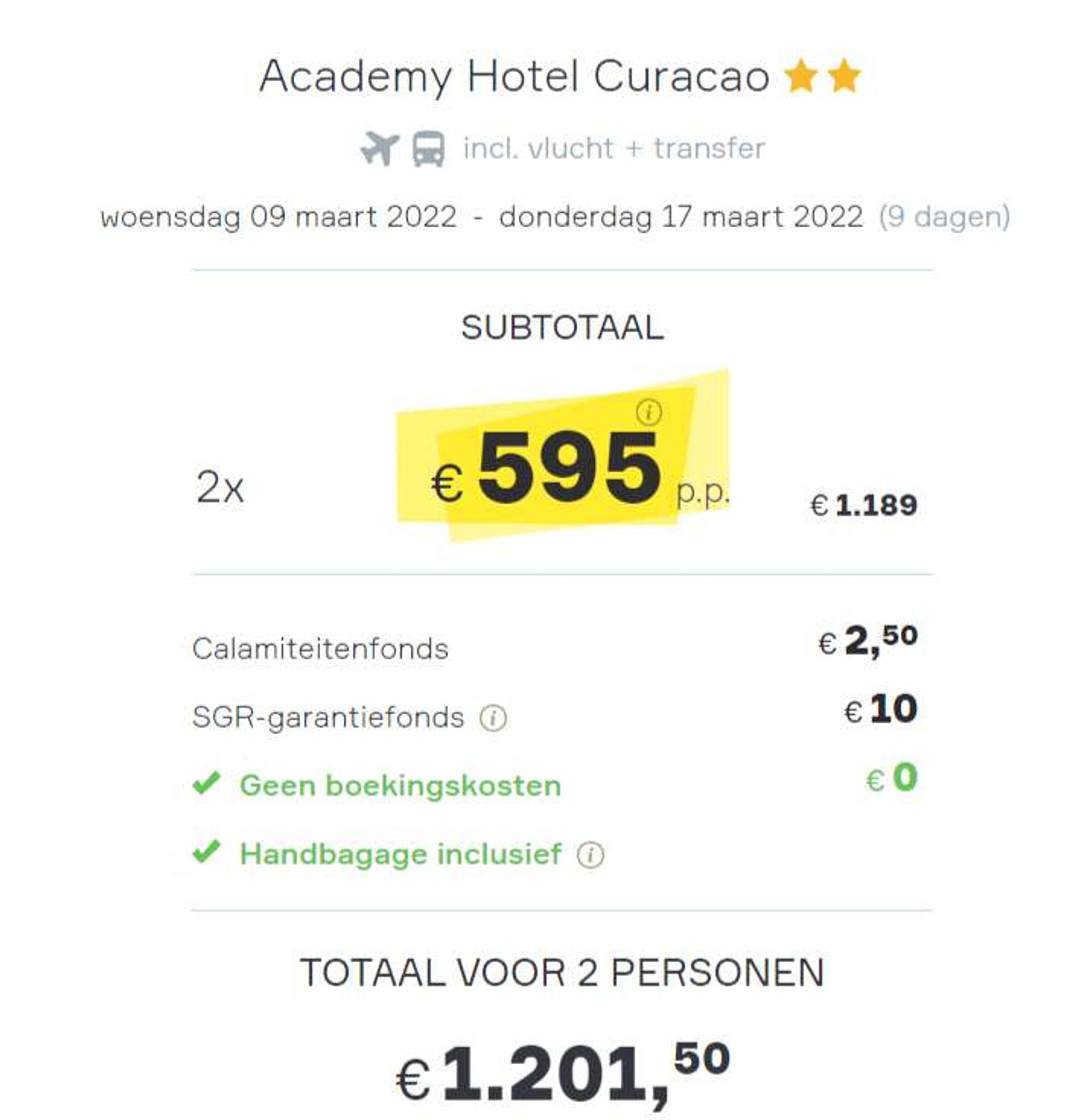 Boekingsvoorbeeld