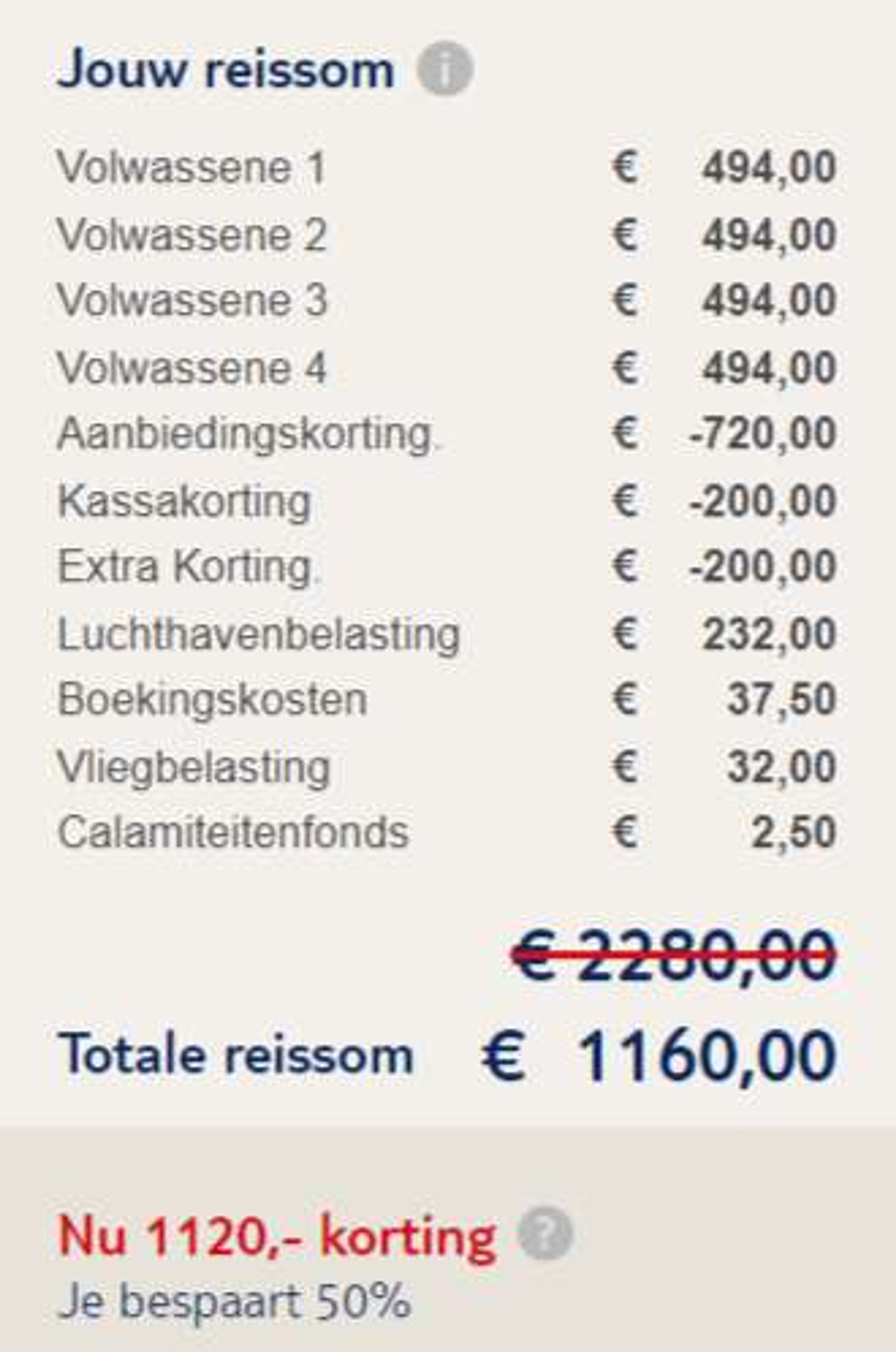 Boekingsvoorbeeld