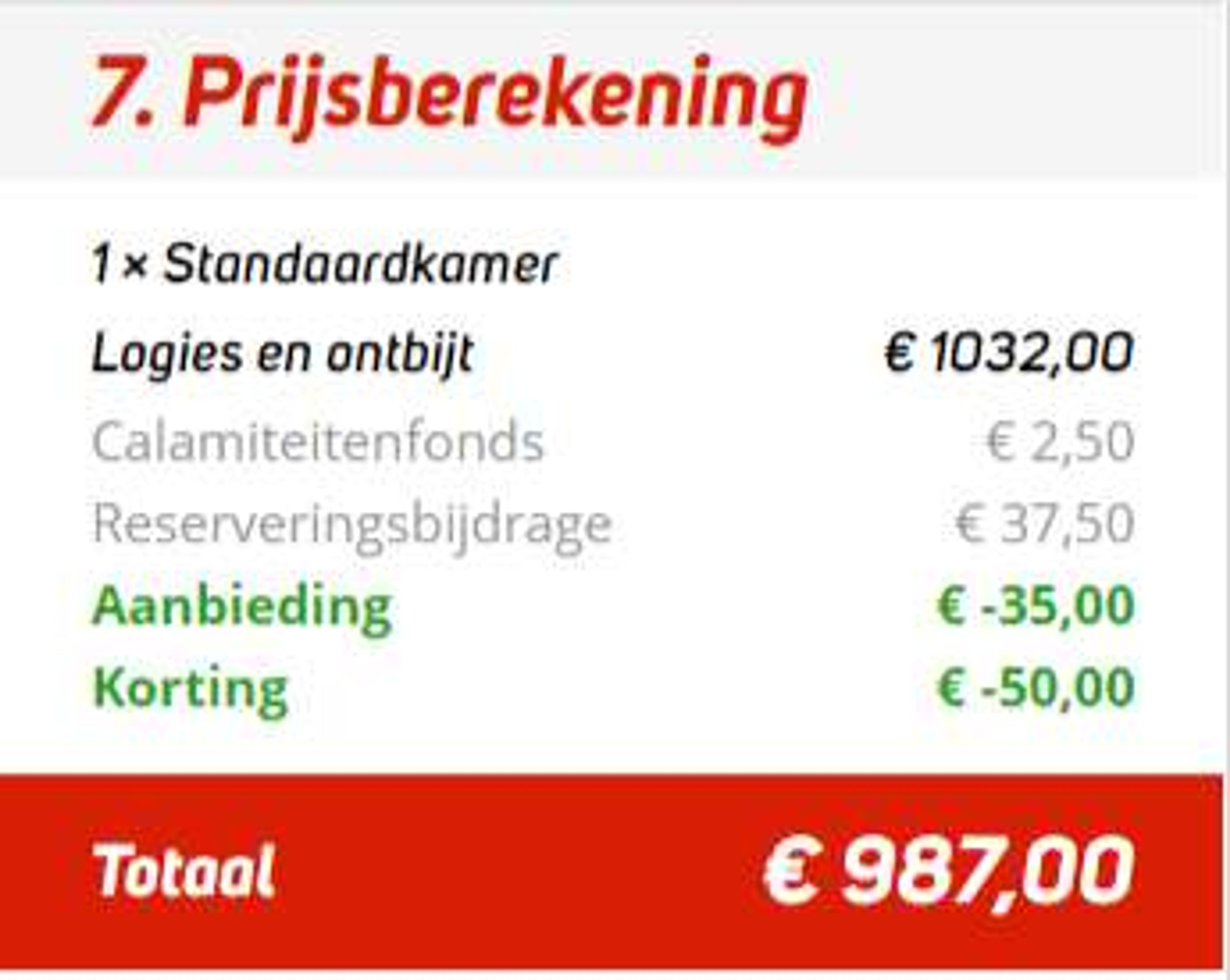 Boekingsvoorbeeld