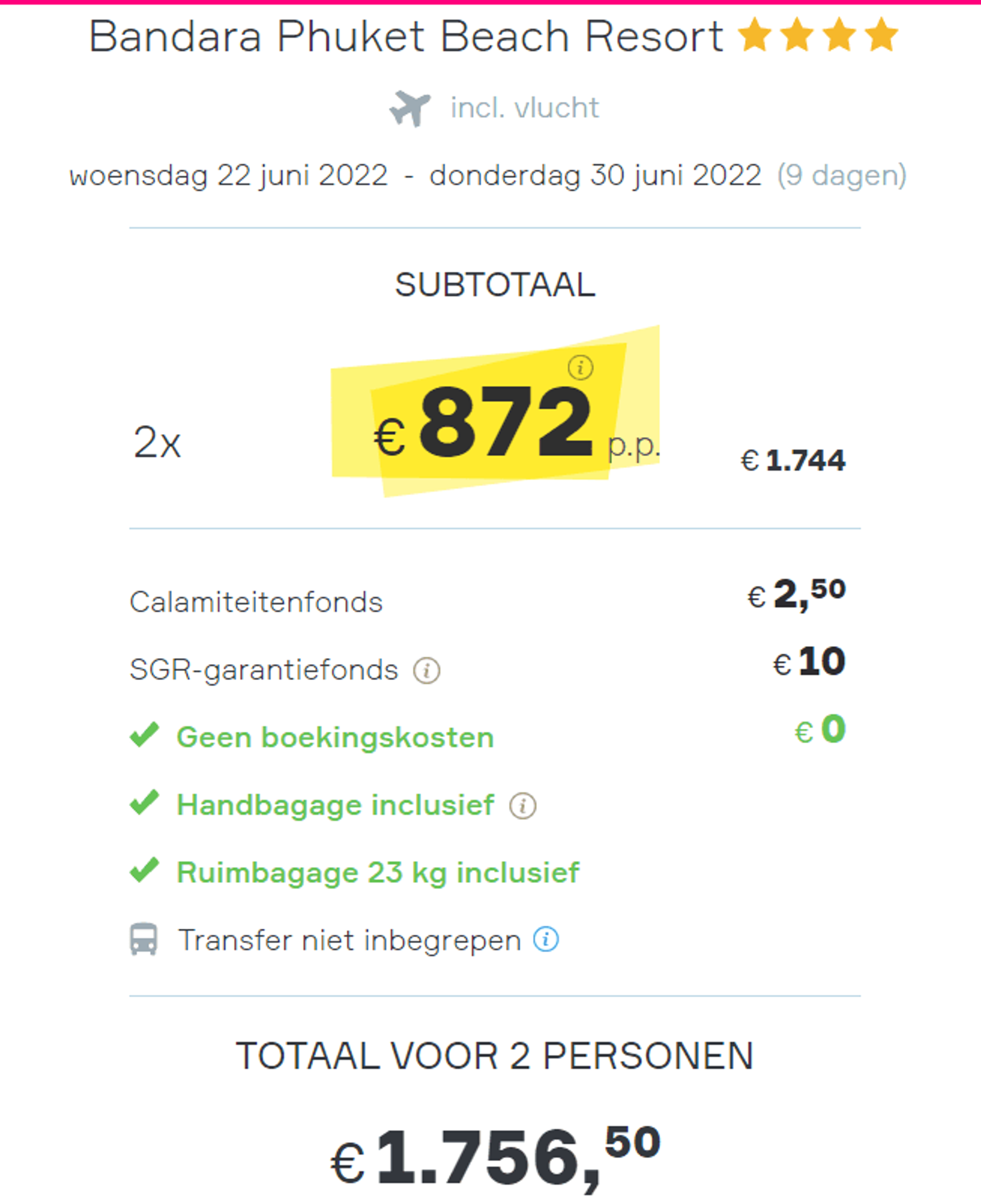 Boekingsvoorbeeld