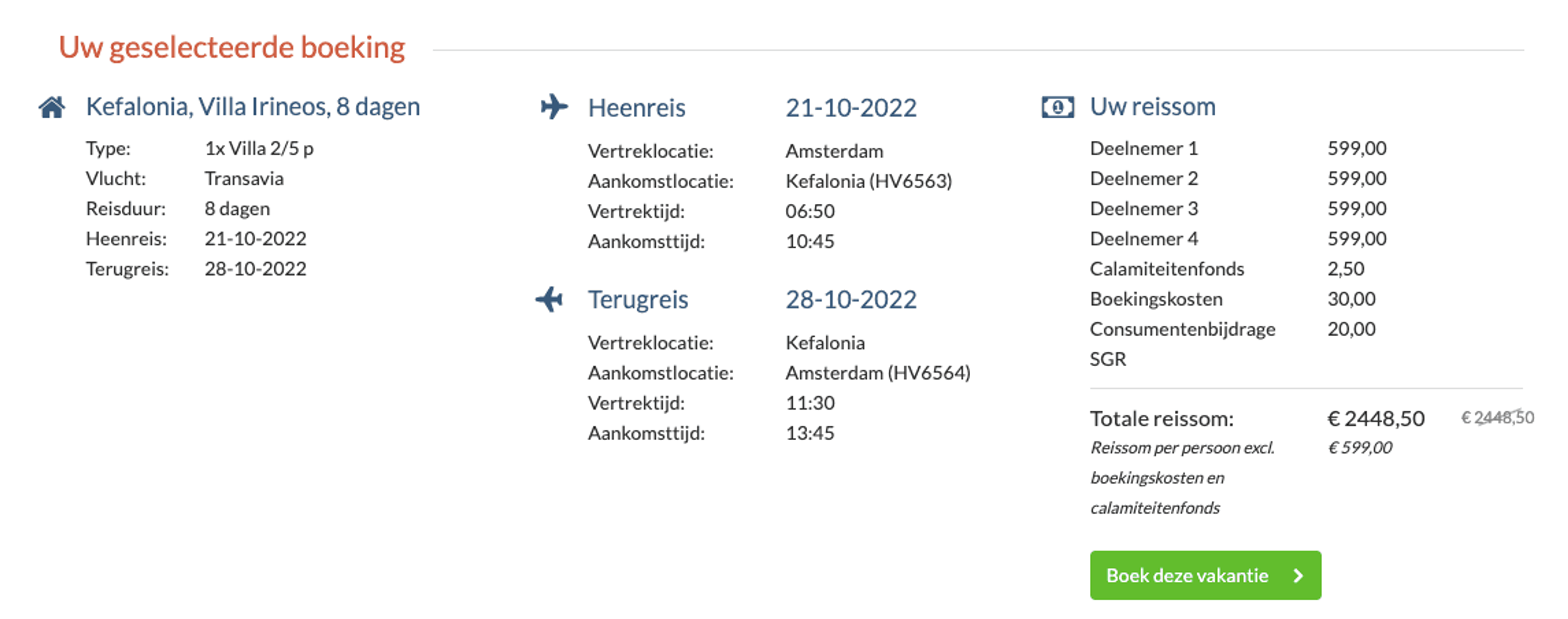 Boekingsvoorbeeld