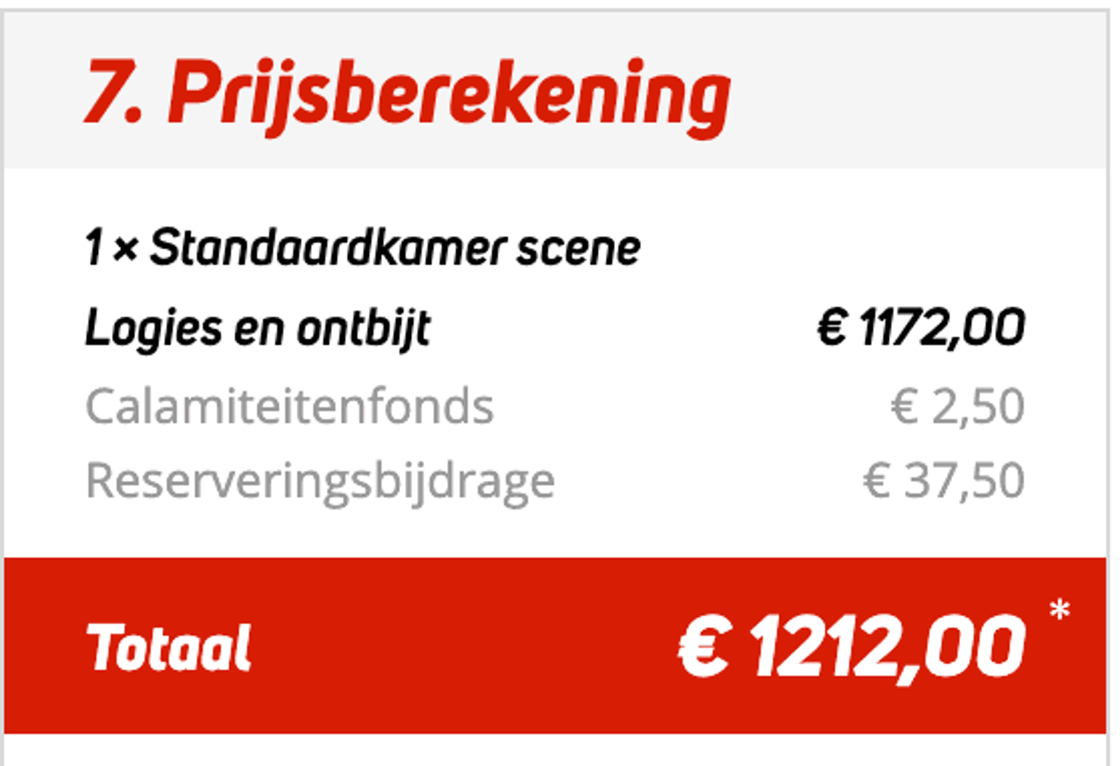 Boekingsvoorbeeld