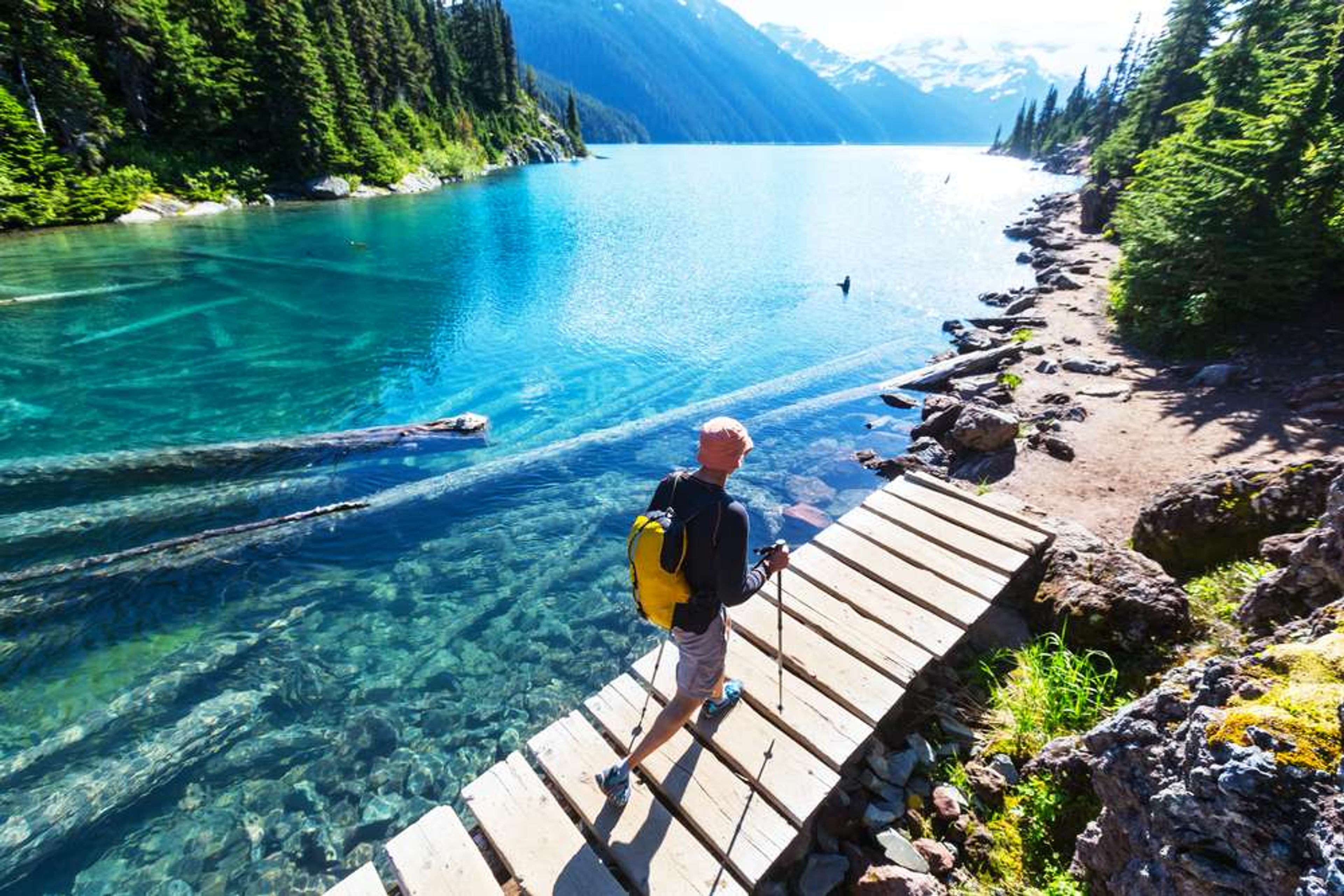 Canada Whistler Garibaldi Lake man Hiken