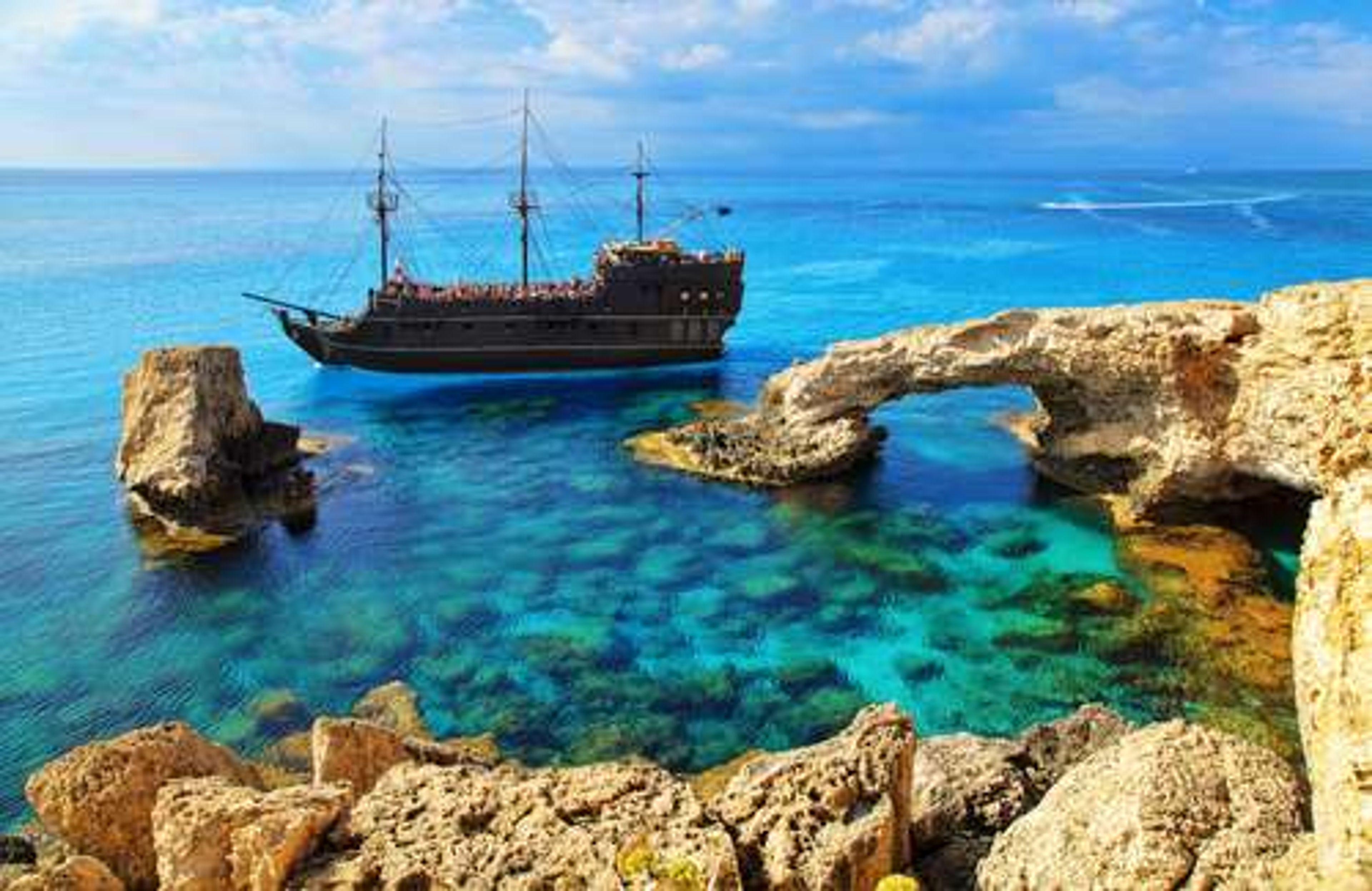 Cyprus Bridge of Love near Ayia Napa boot