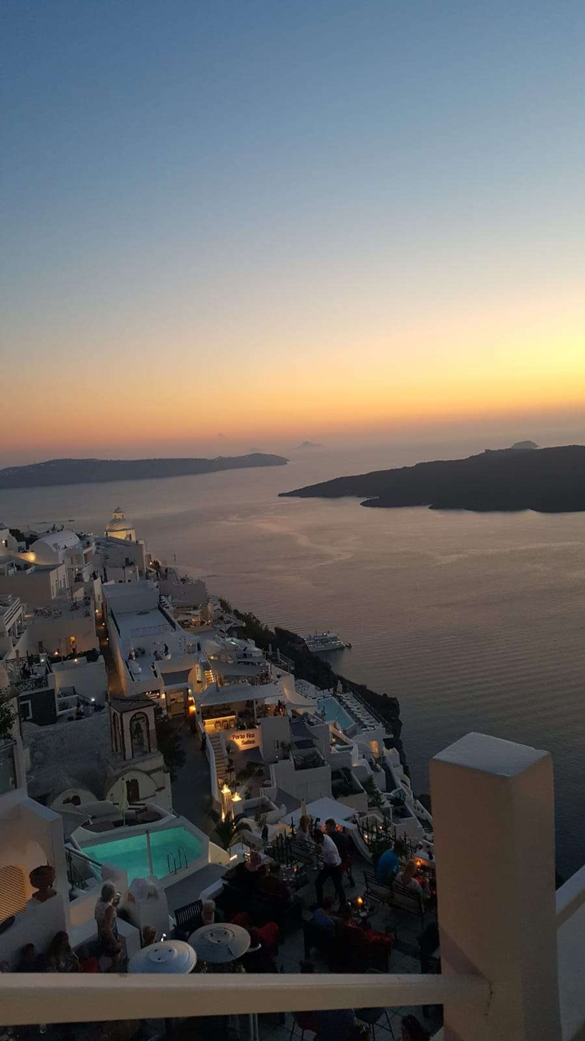 Griekenland, Santorini, uitzicht Fira