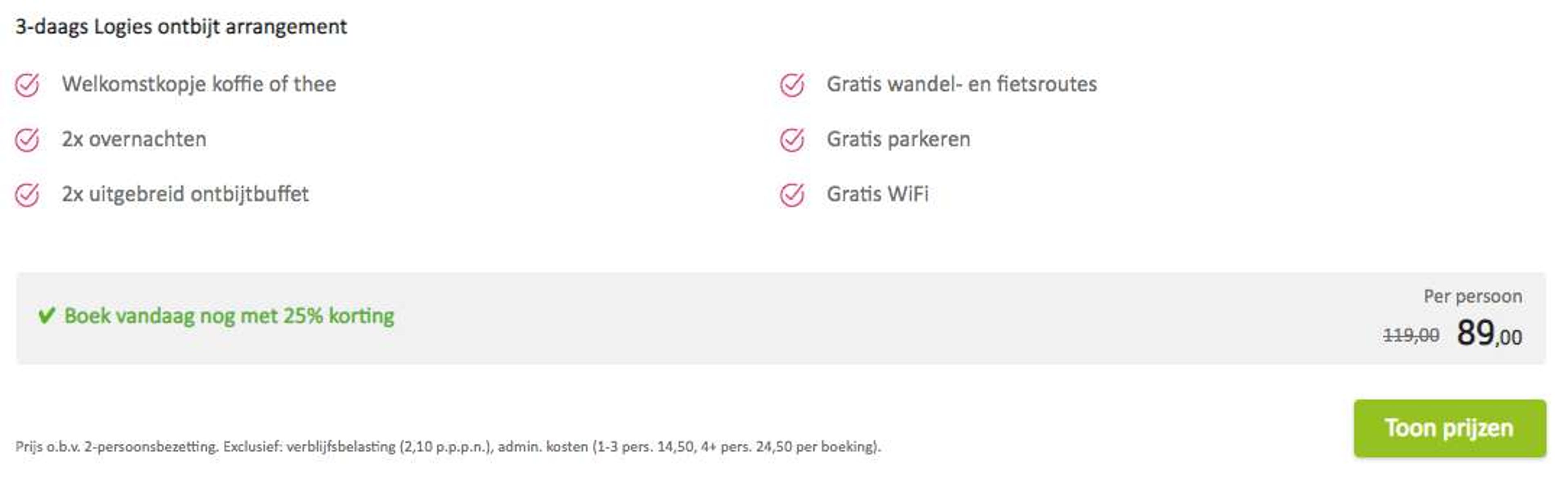 Boekingsvoorbeeld