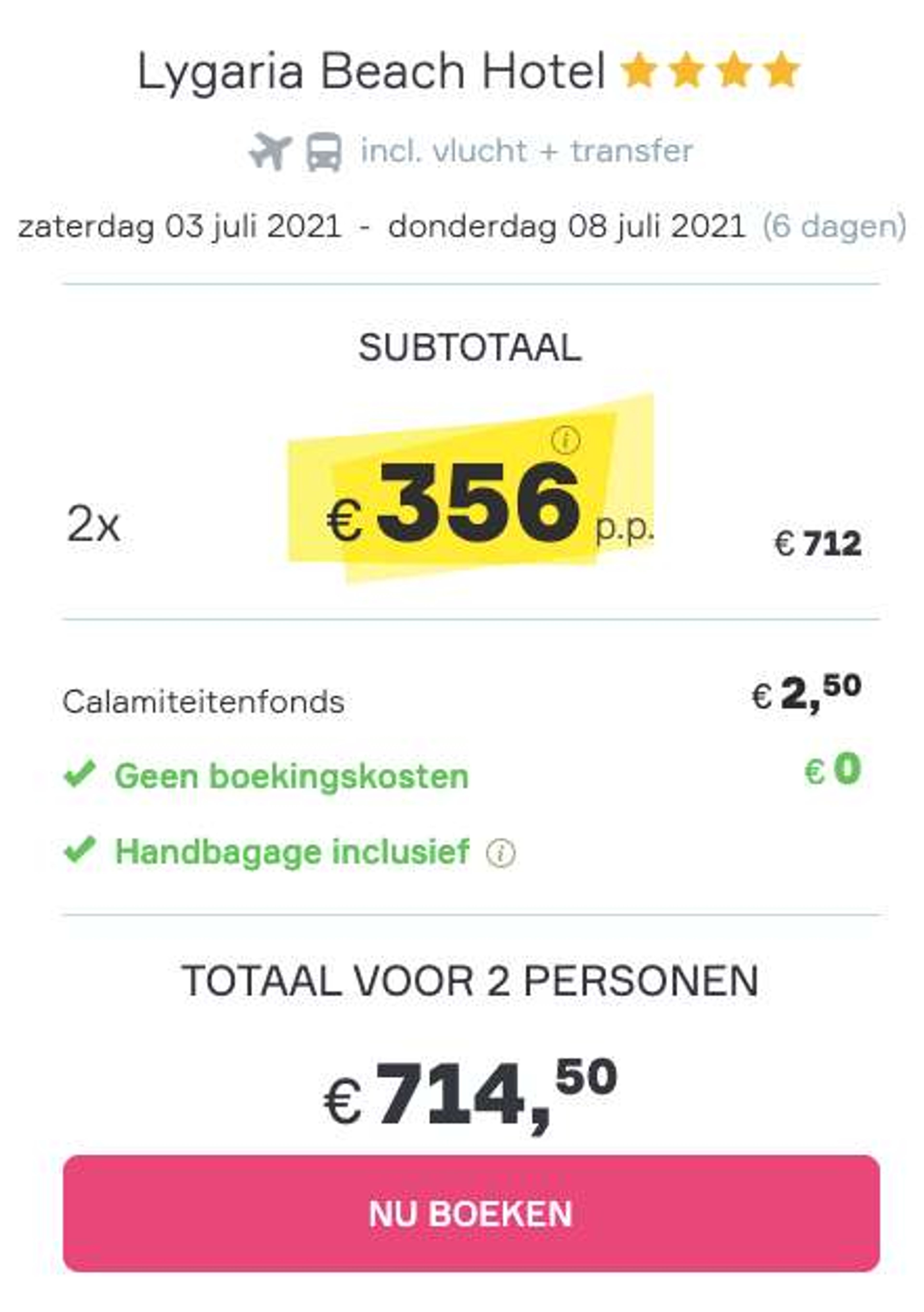 Boekingsvoorbeeld