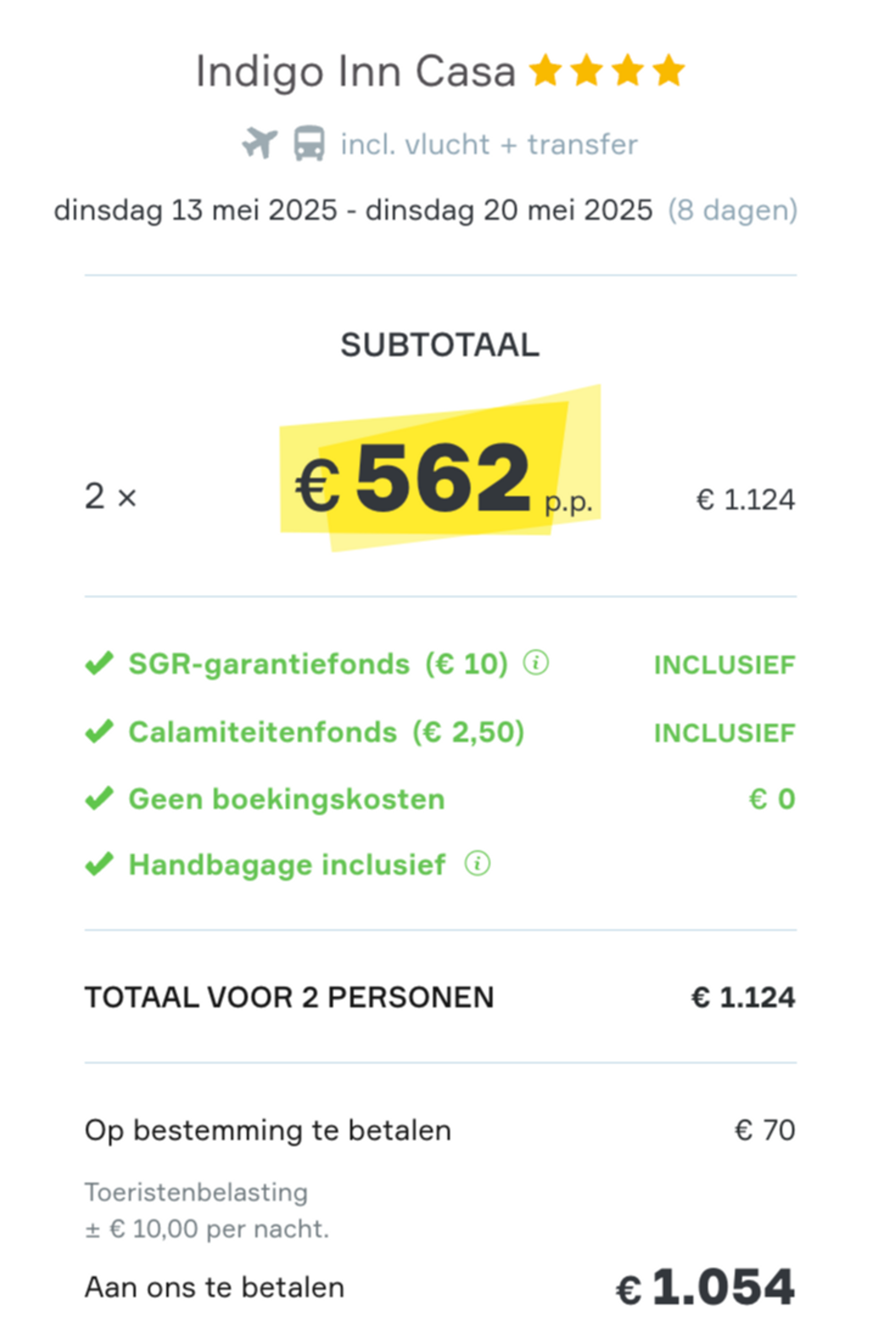 Boekingsvoorbeeld