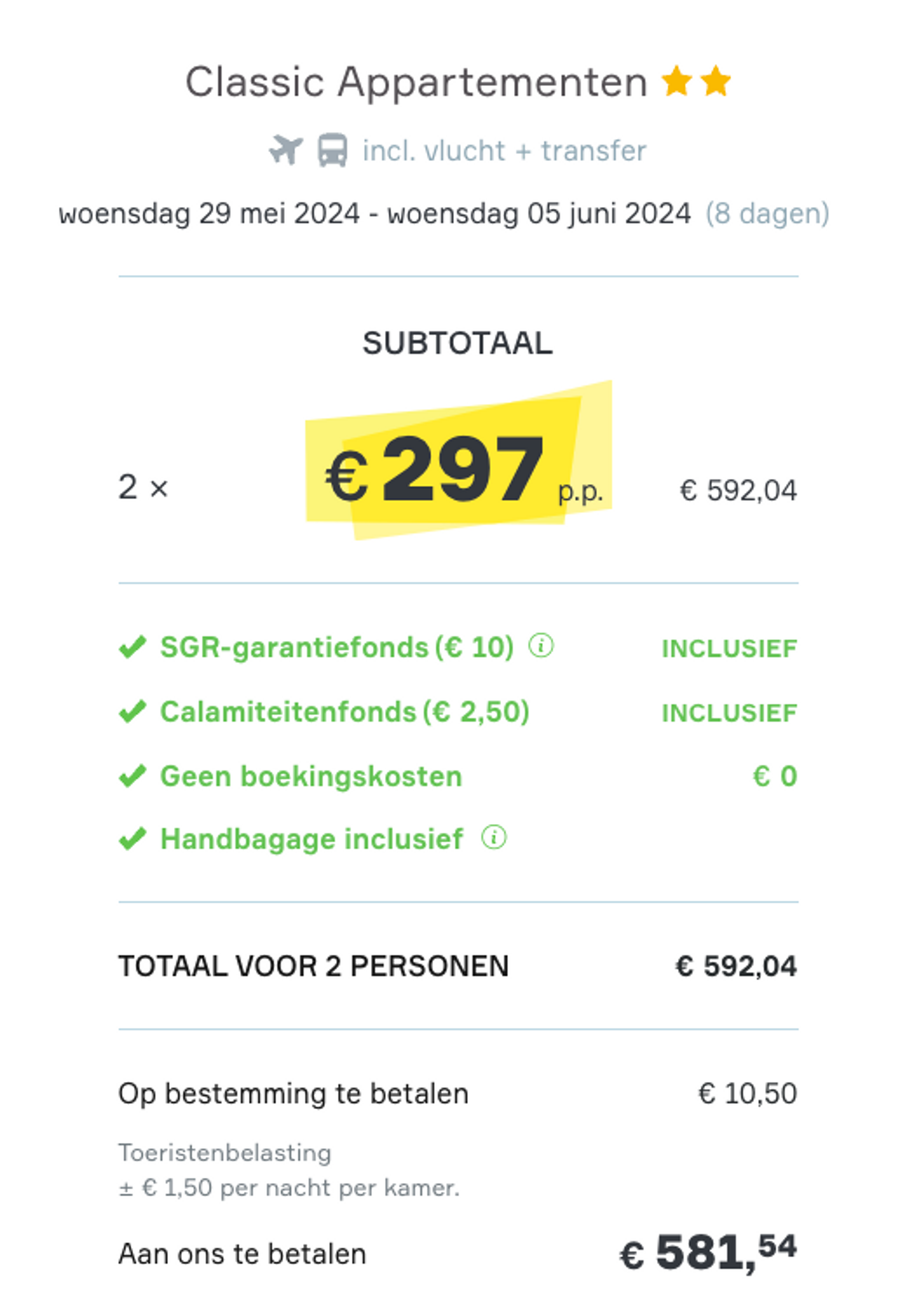 Boekingsvoorbeeld