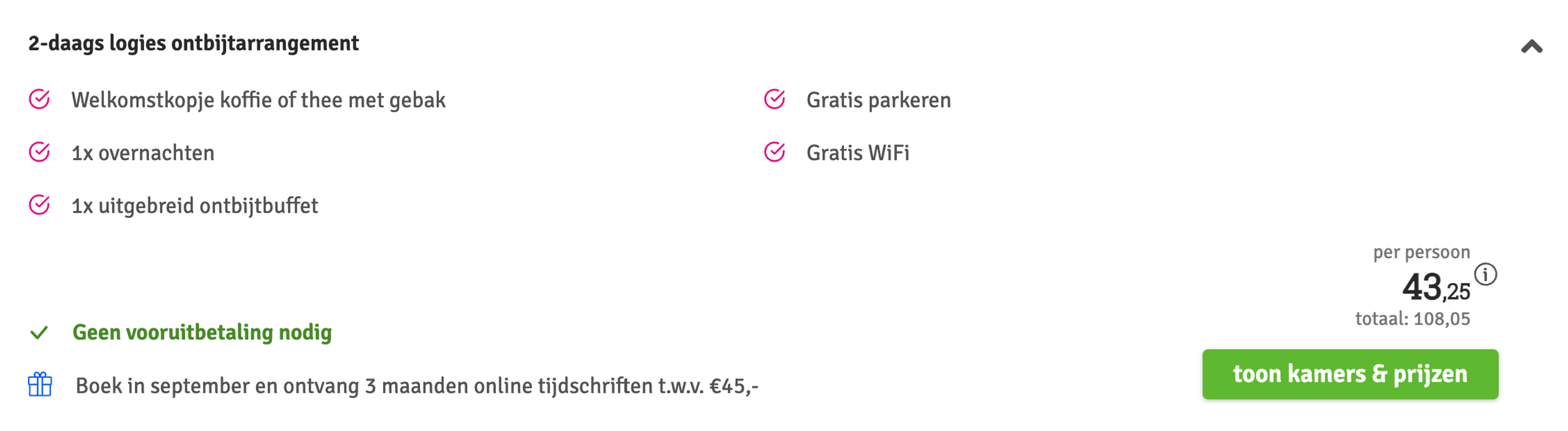 Boekingsvoorbeeld