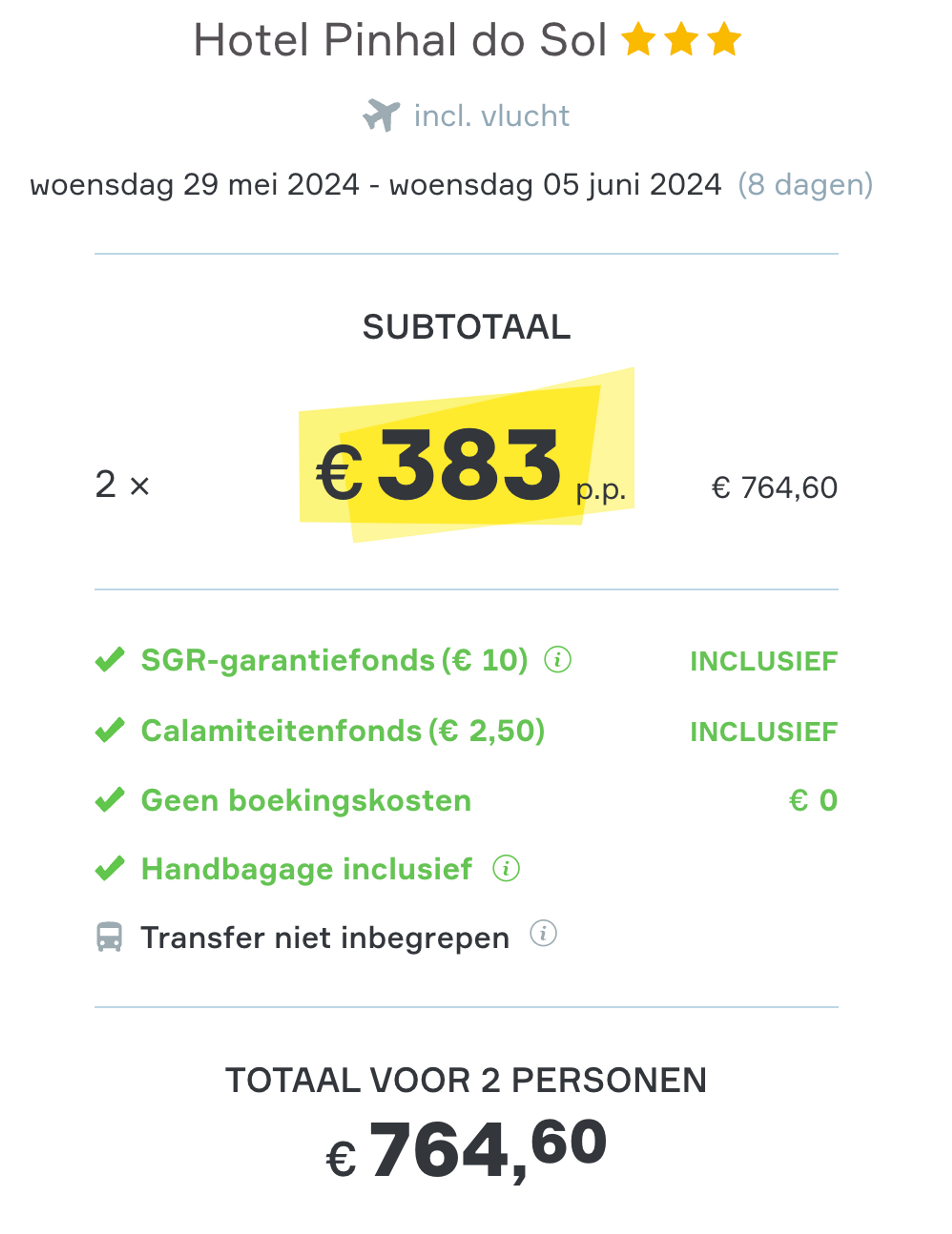 Boekingsvoorbeeld