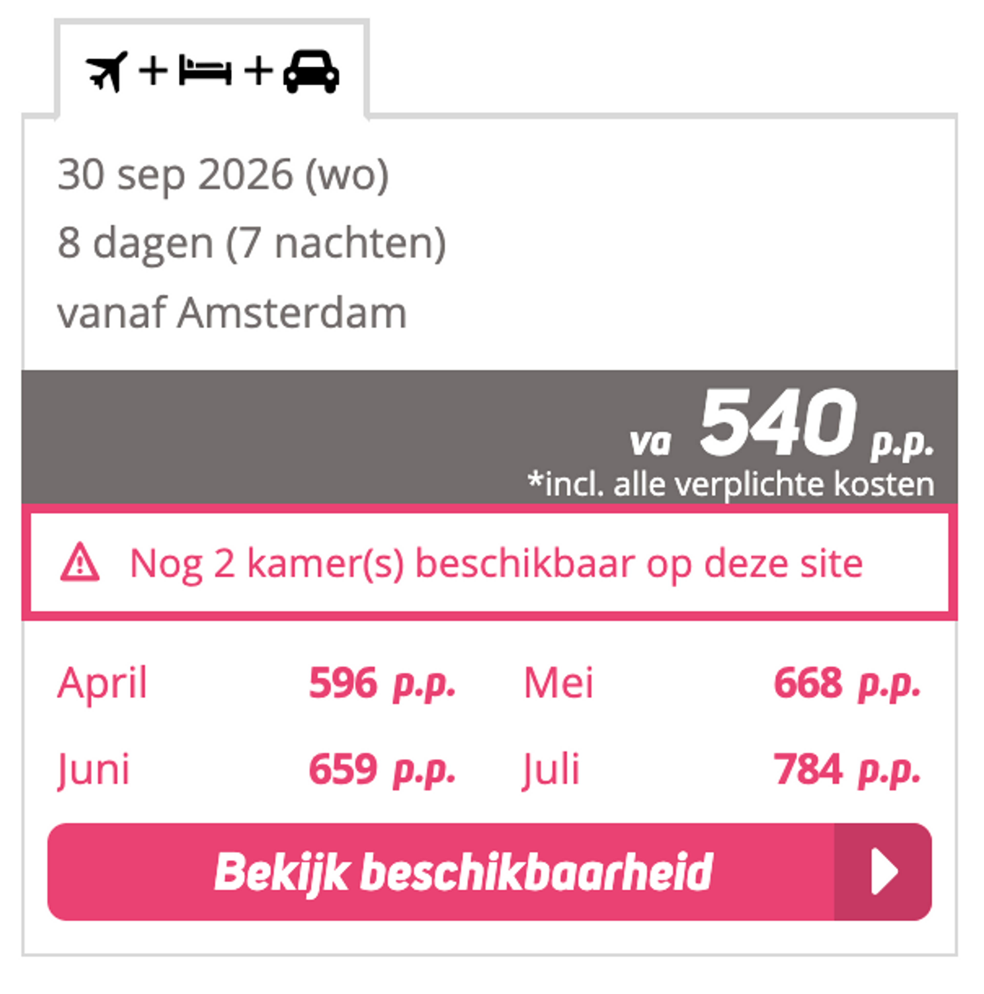 Boekingsvoorbeeld