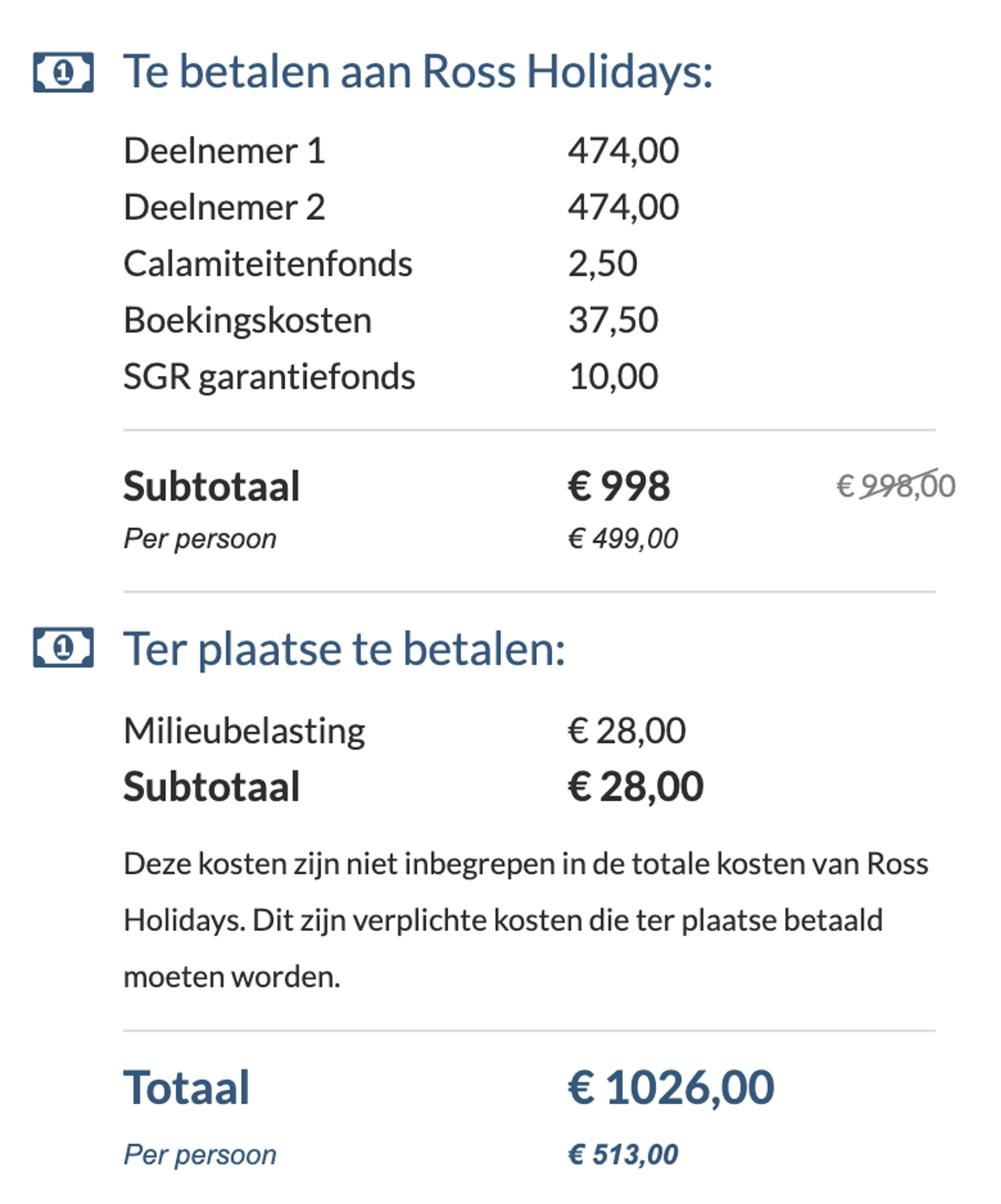Boekingsvoorbeeld