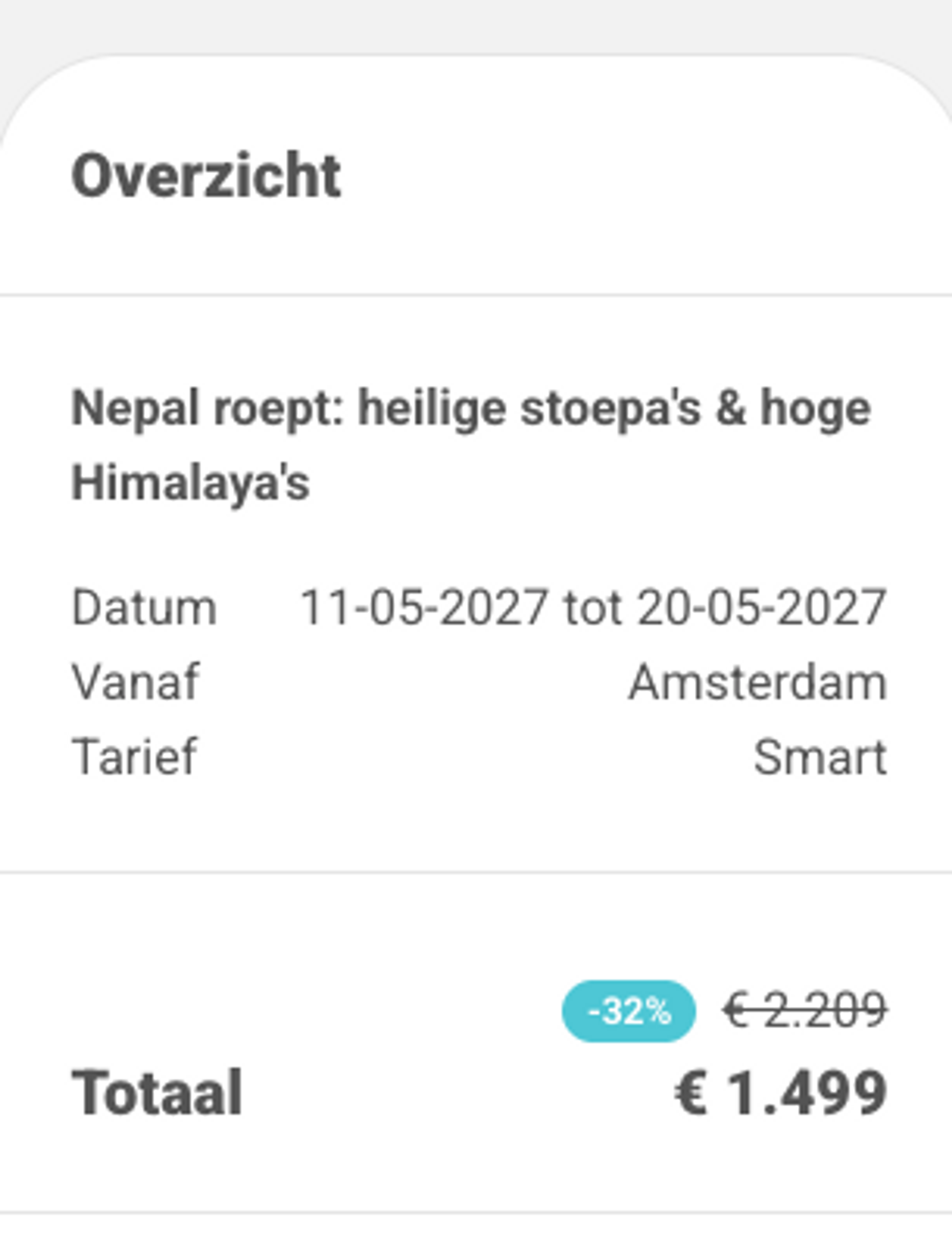 Boekingsvoorbeeld