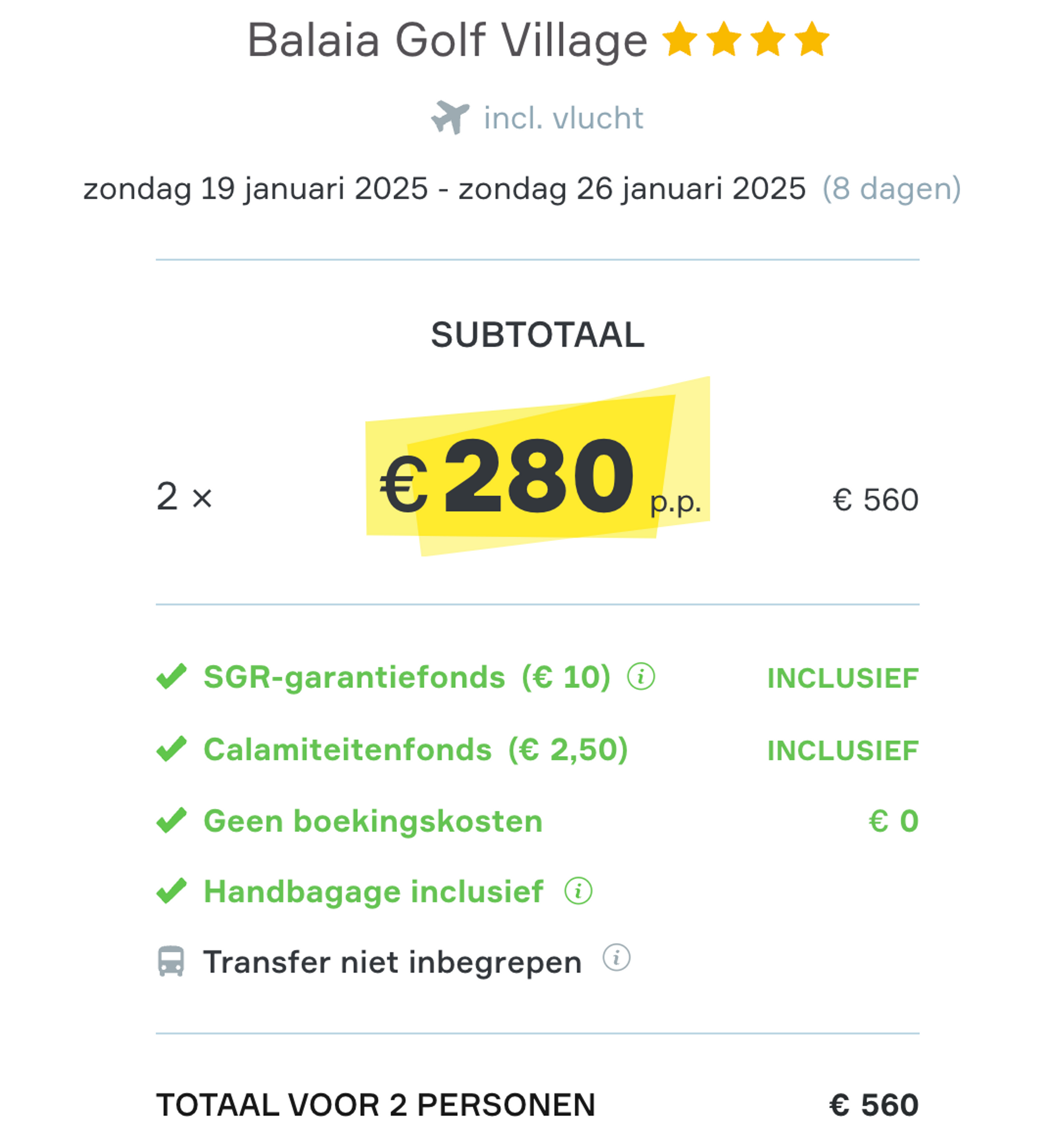 Boekingsvoorbeeld