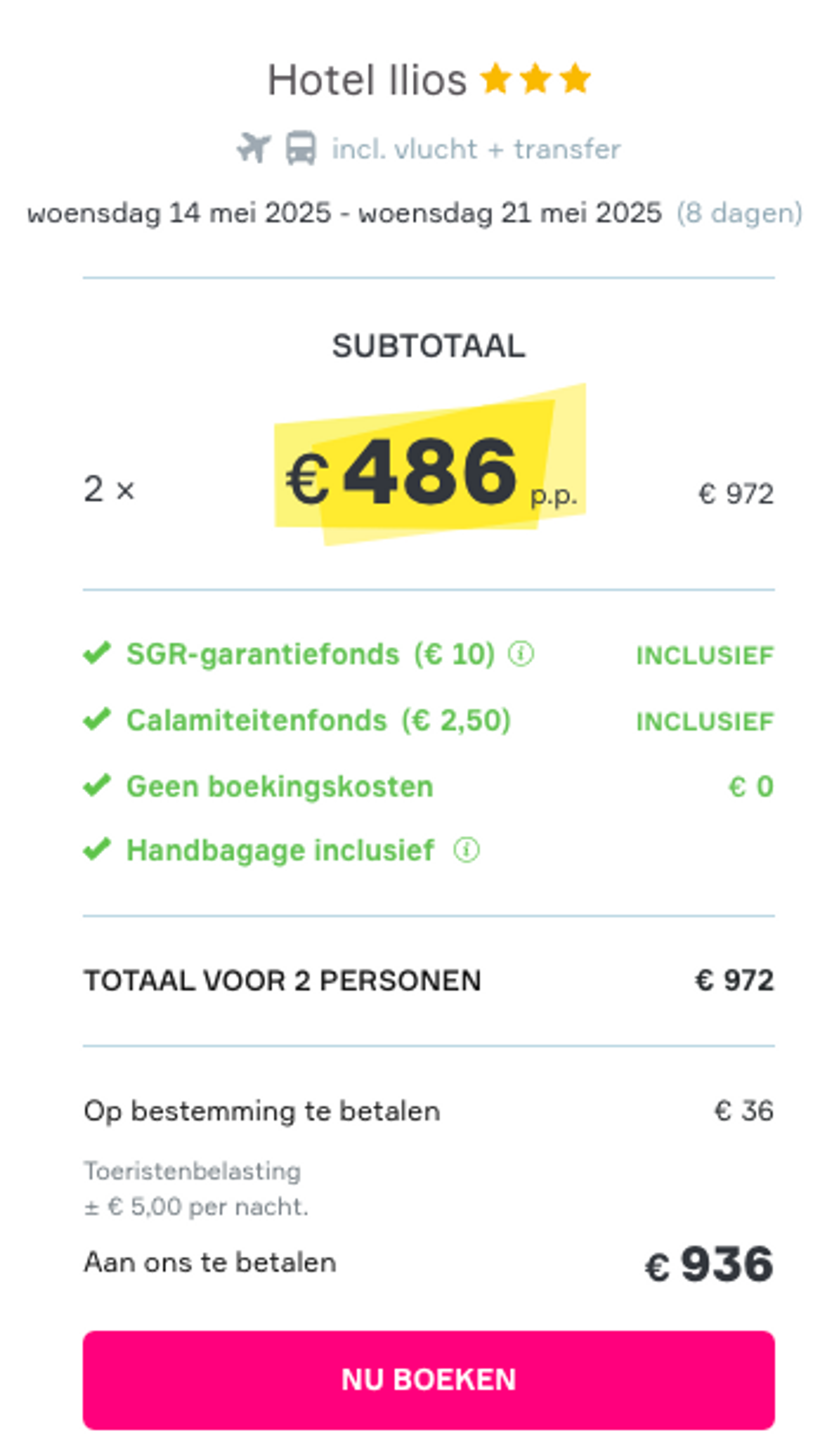 Boekingsvoorbeeld