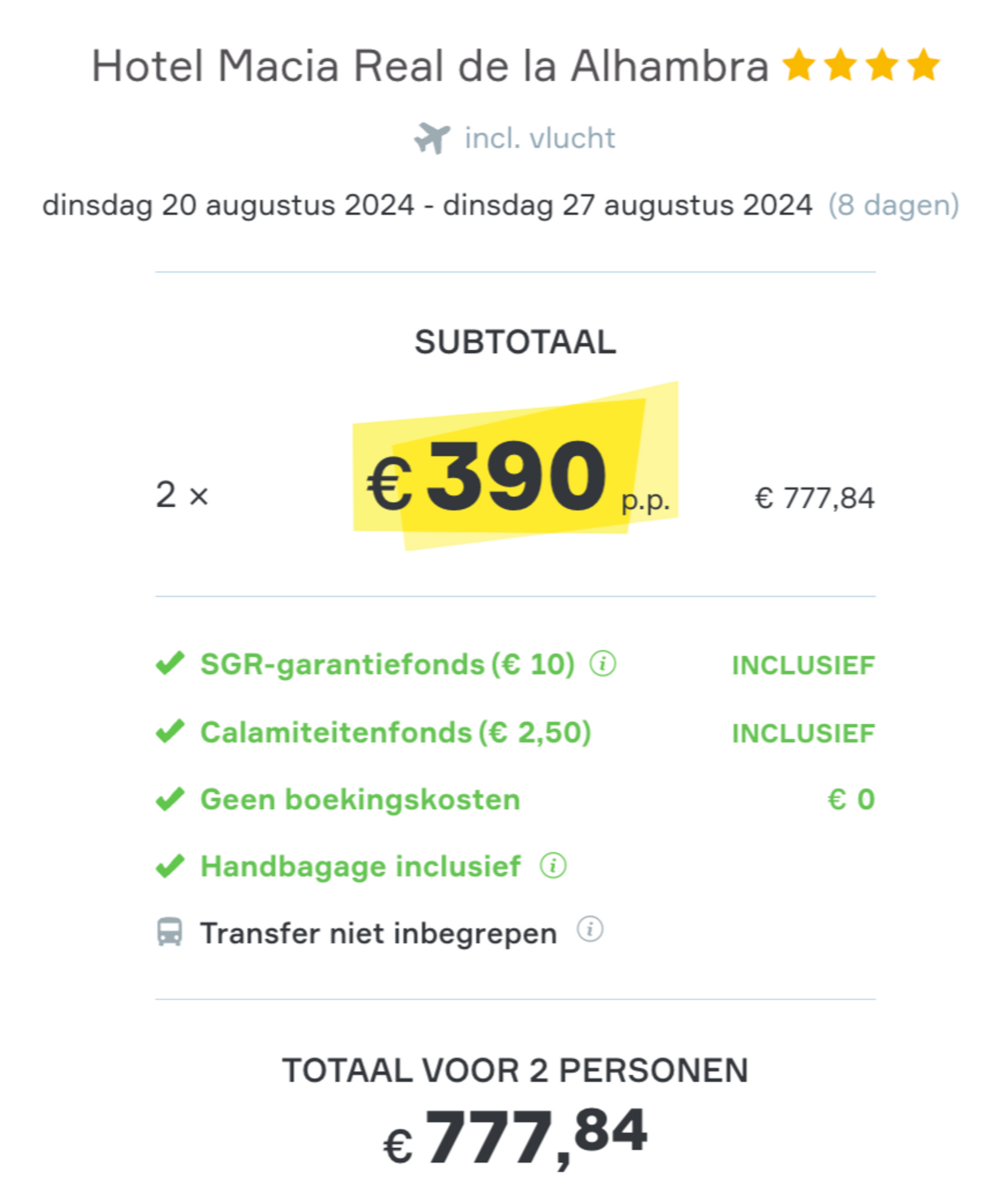 Boekingsvoorbeeld