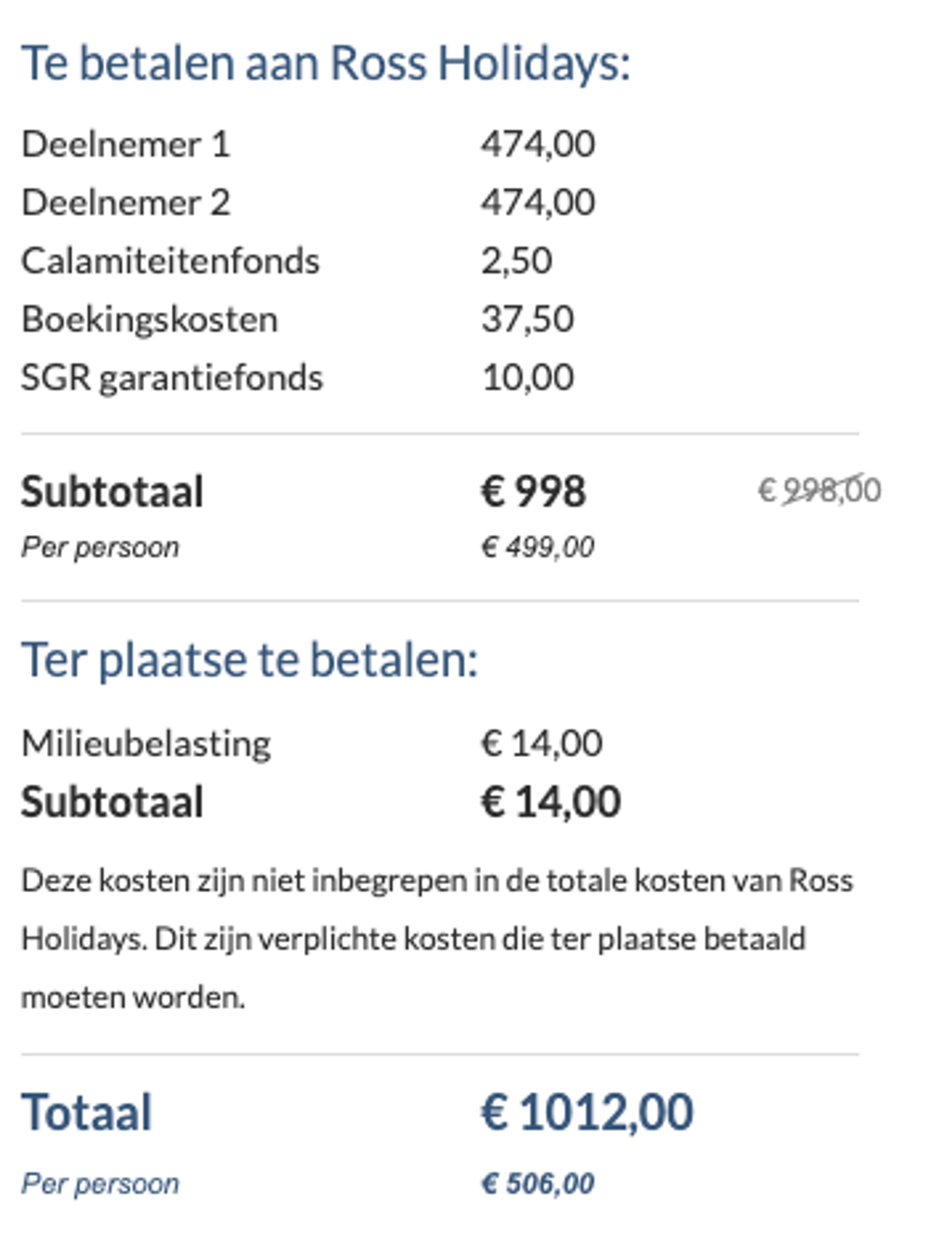 Boekingsvoorbeeld