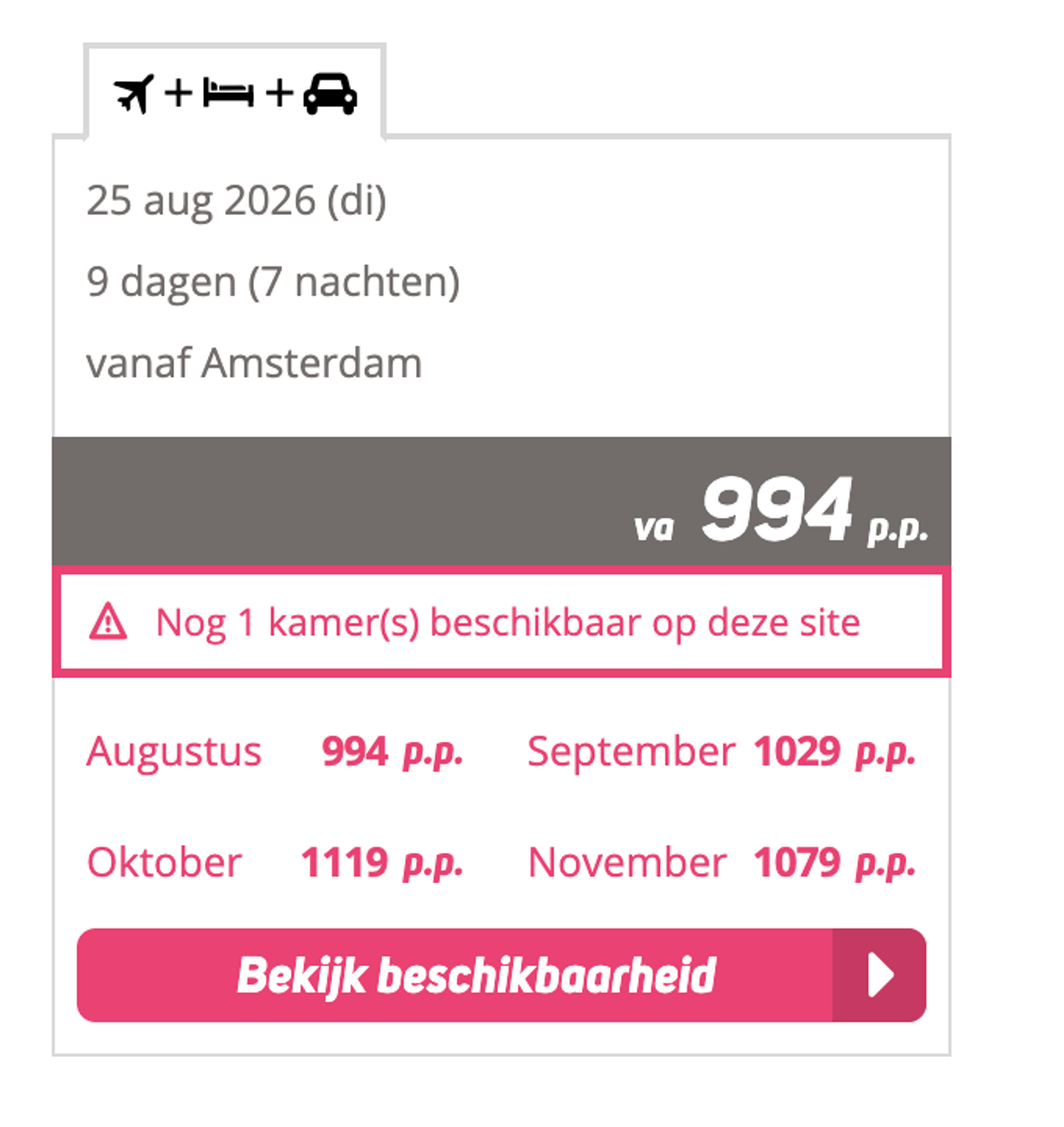 Boekingsvoorbeeld
