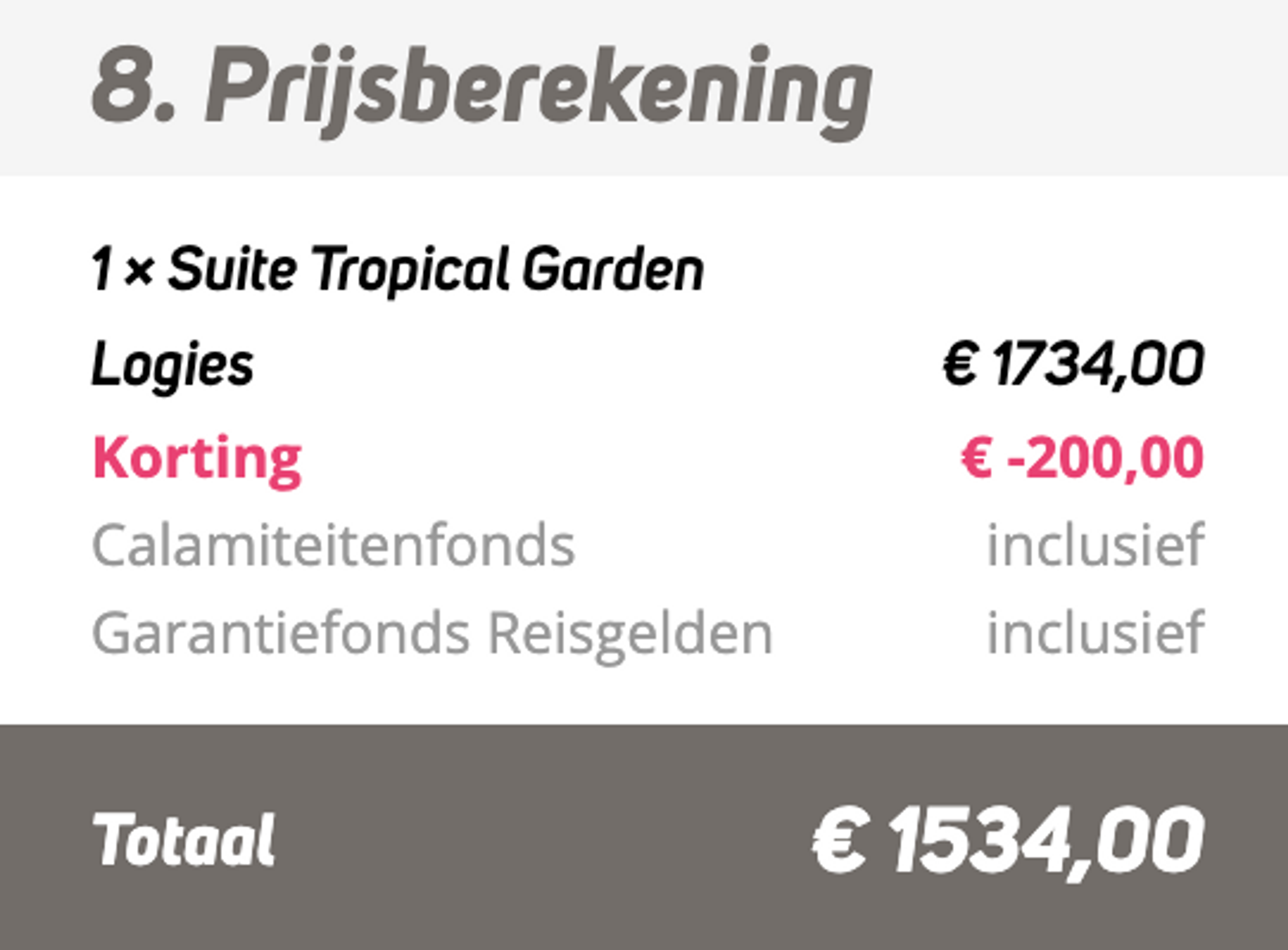 Boekingsvoorbeeld