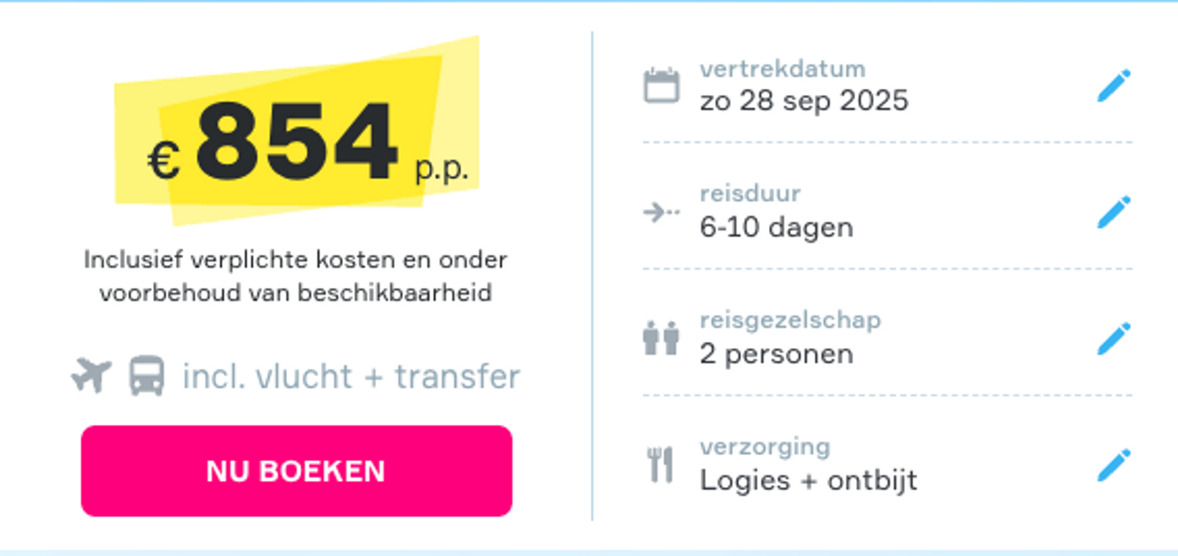 Boekingsvoorbeeld