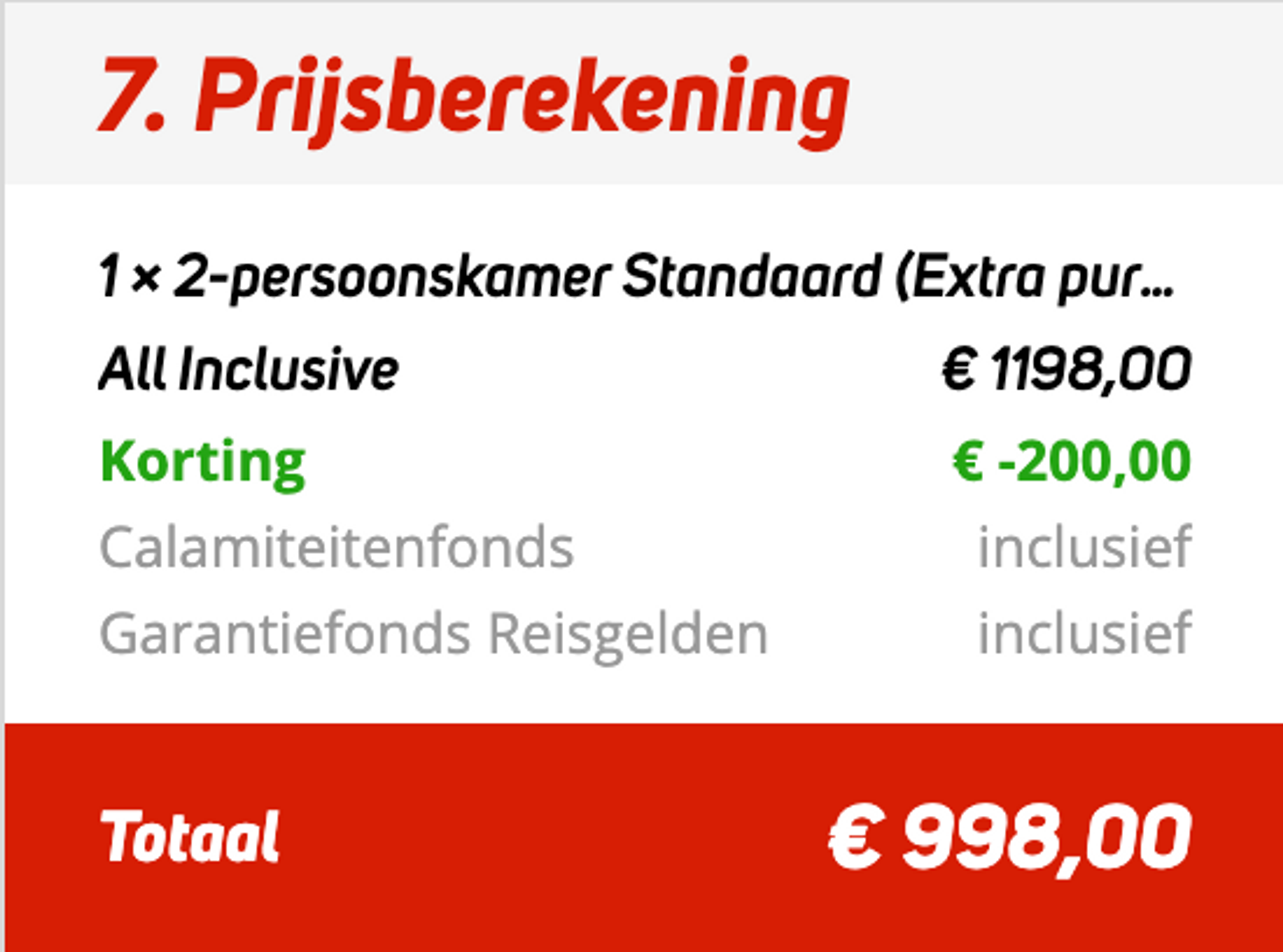Boekingsvoorbeeld