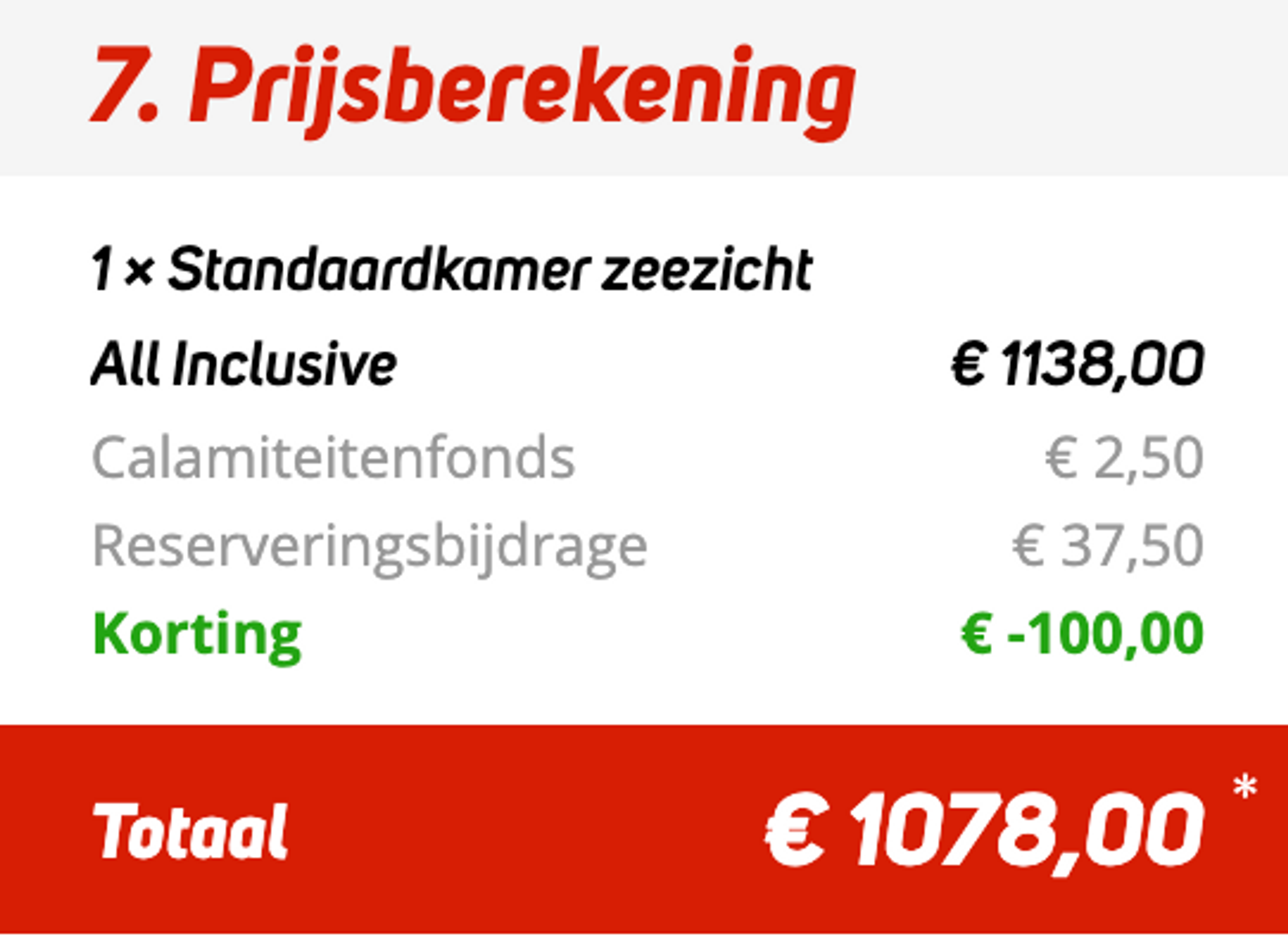 Boekingsvoorbeeld