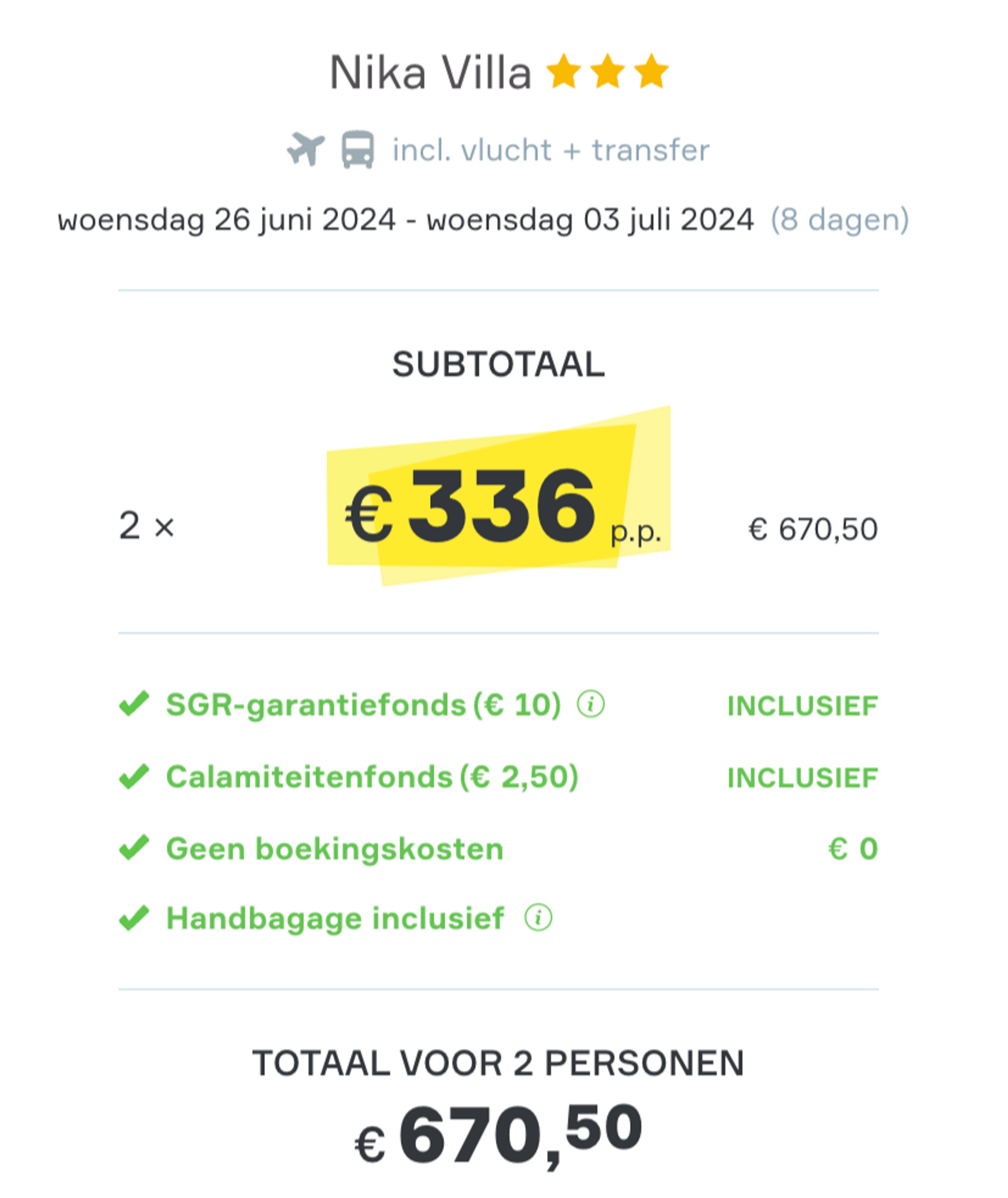 Boekingsvoorbeeld