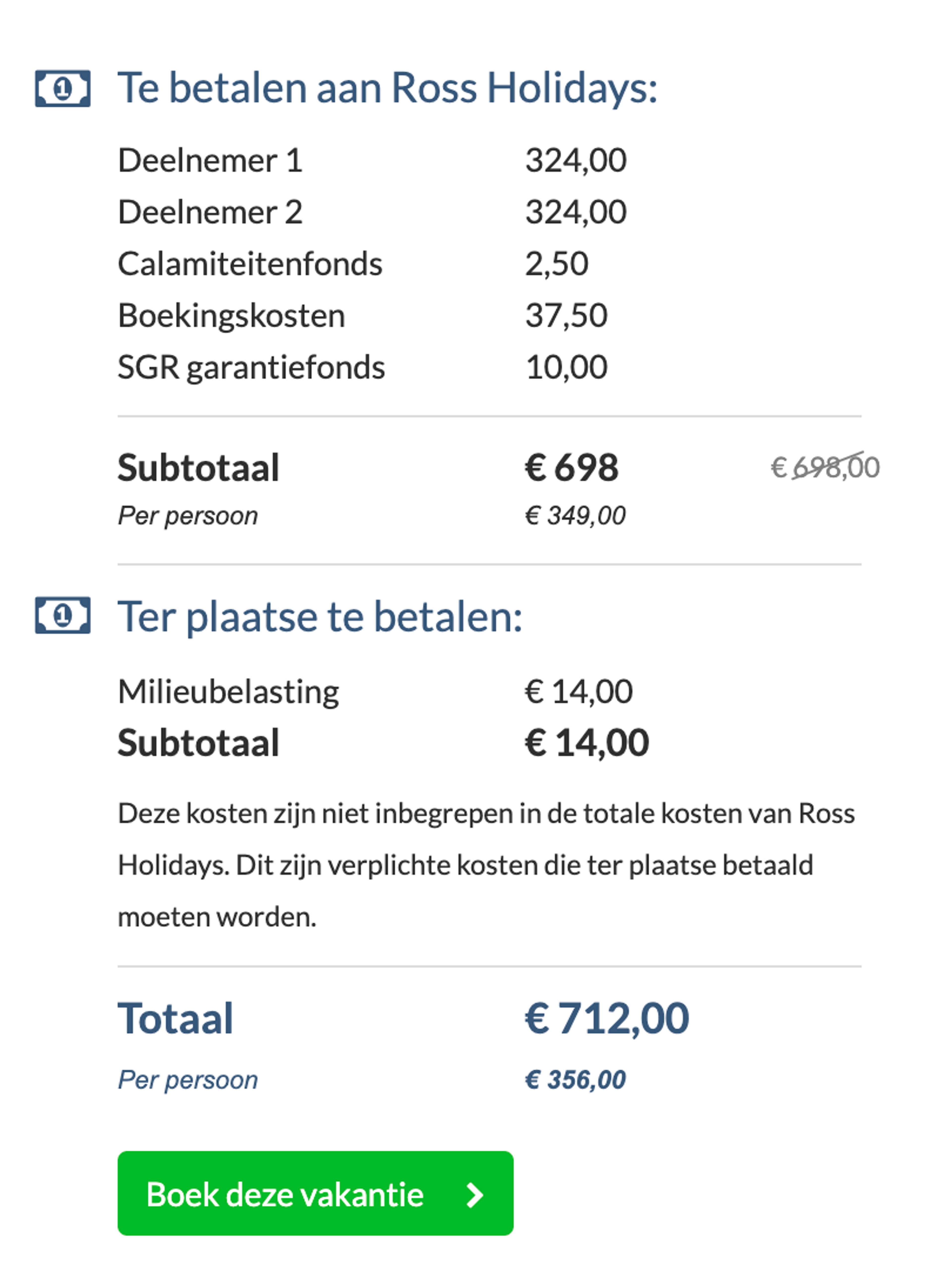 Boekingsvoorbeeld