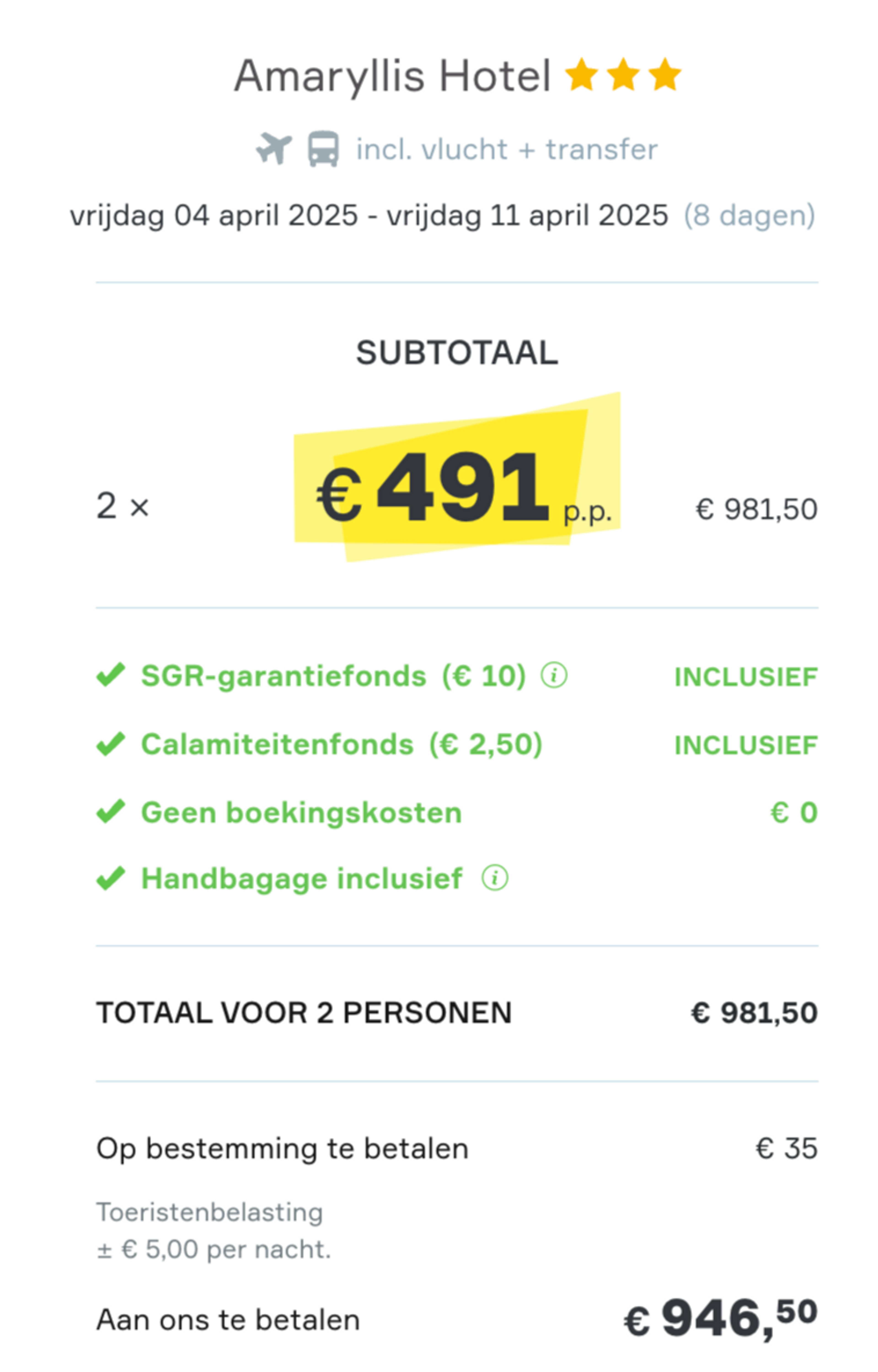 Boekingsvoorbeeld